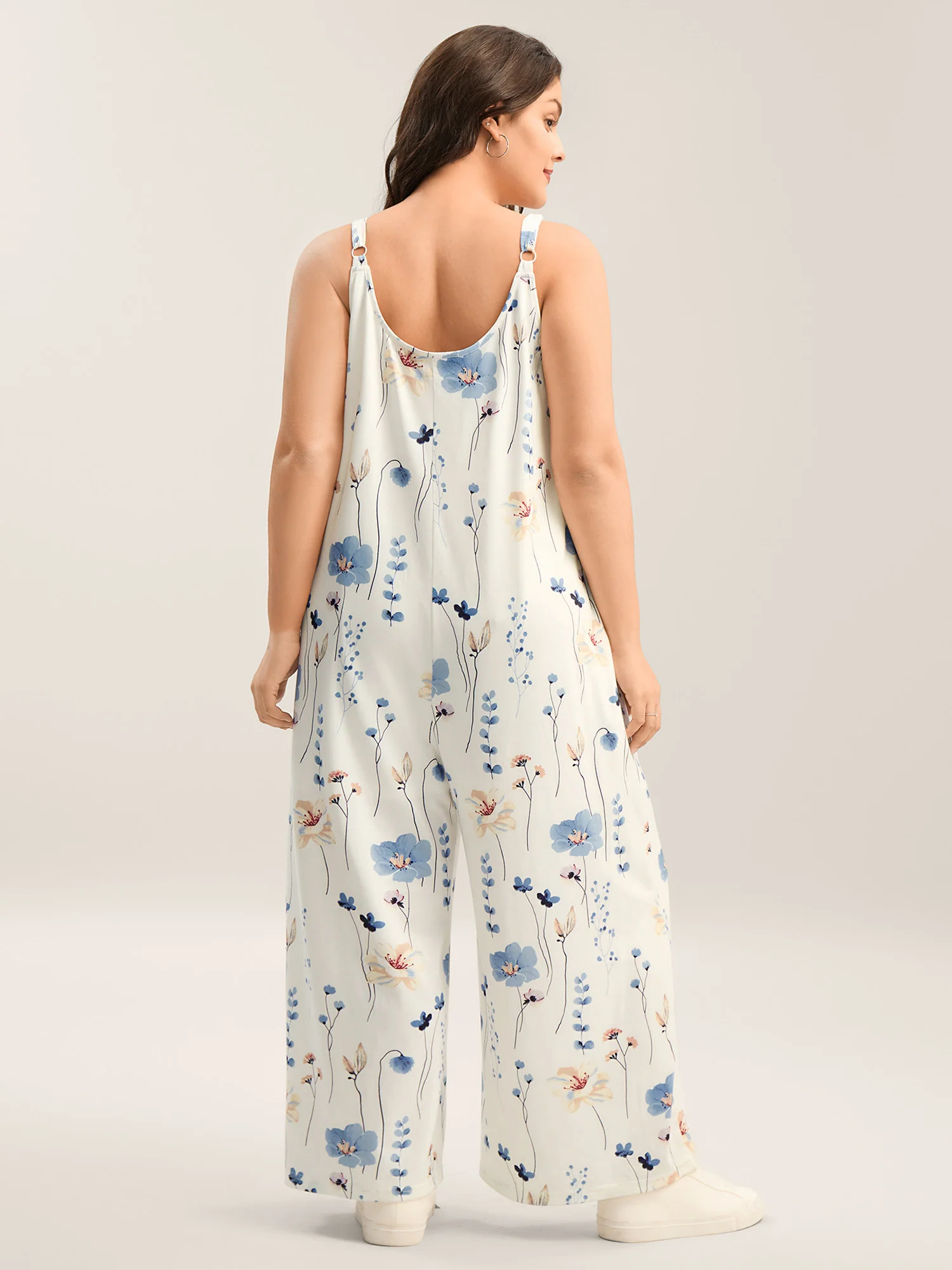 Stretchy Lined Floral Print Cami Jumpsuit - Image 4