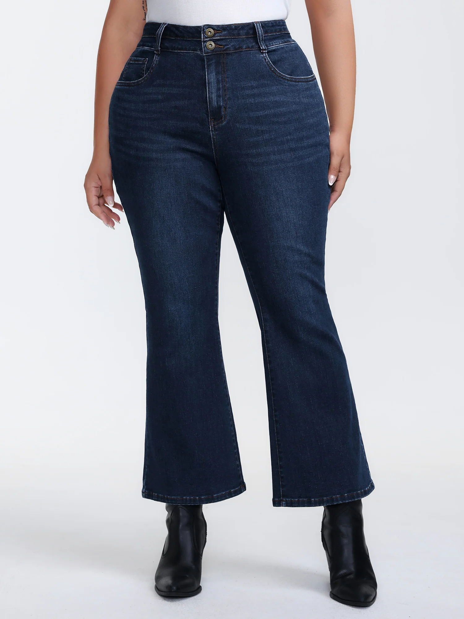 Stretchy Mid-Rise Bootcut Jeans - Image 2