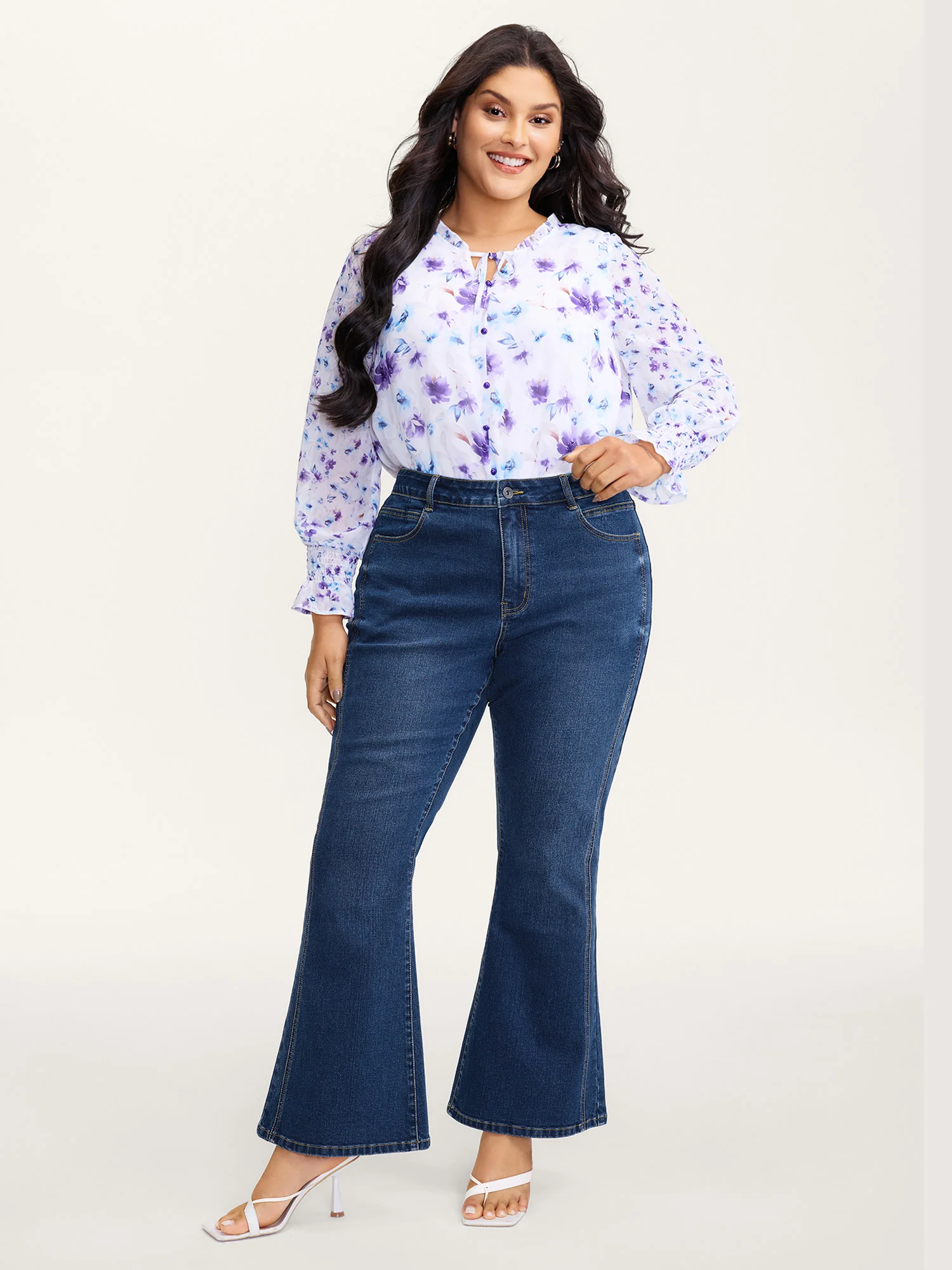 Stretchy Mid-Rise Bootcut Jeans - Image 2