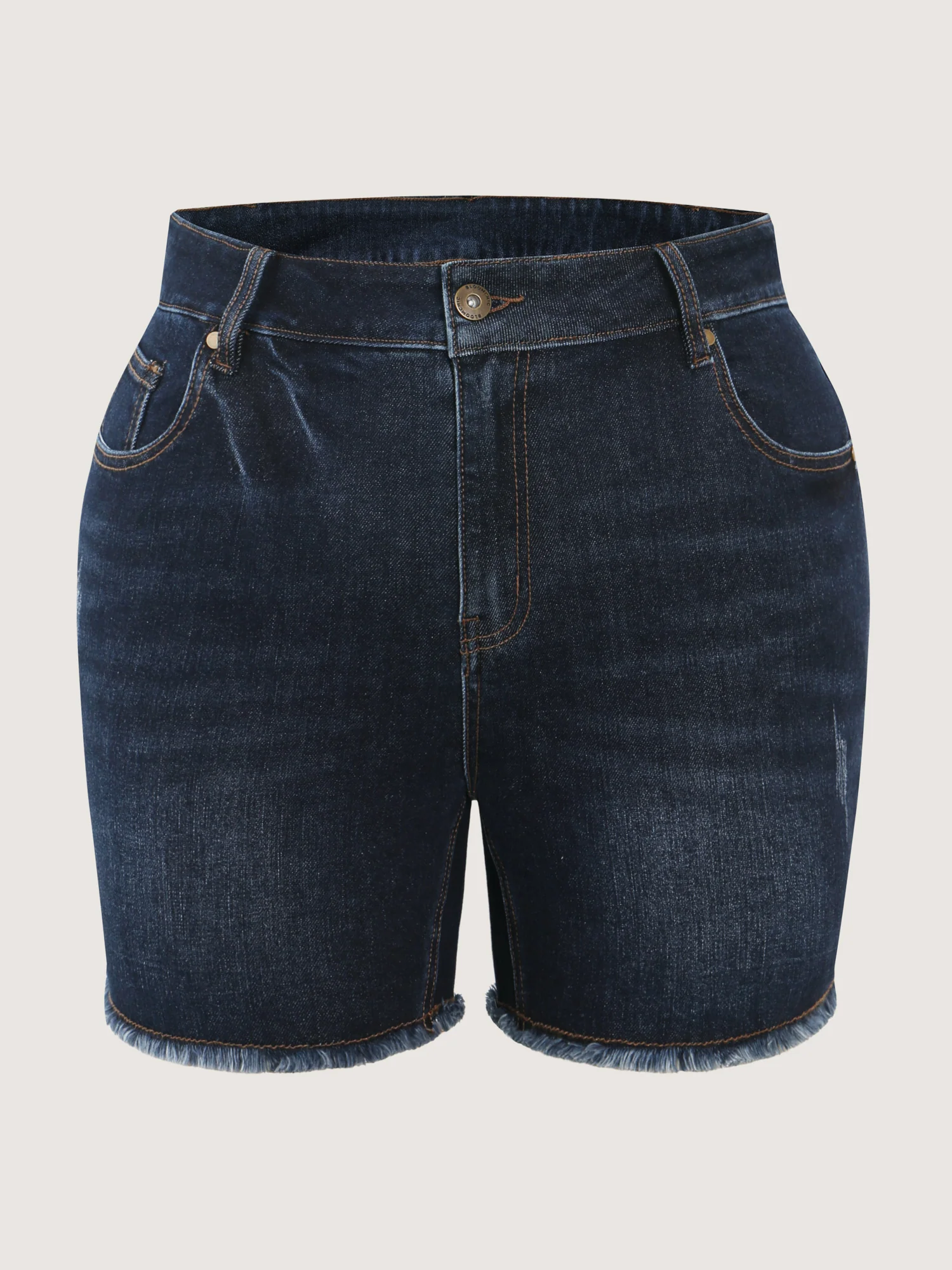 Stretchy Mid-Rise Denim Shorts - Image 8