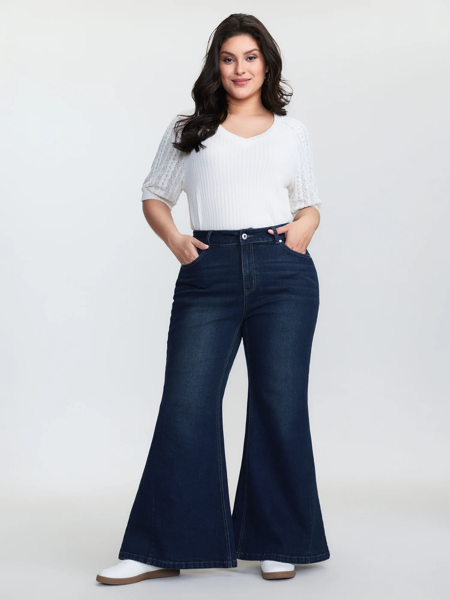 Stretchy Mid-Rise Flared Jeans - Image 2