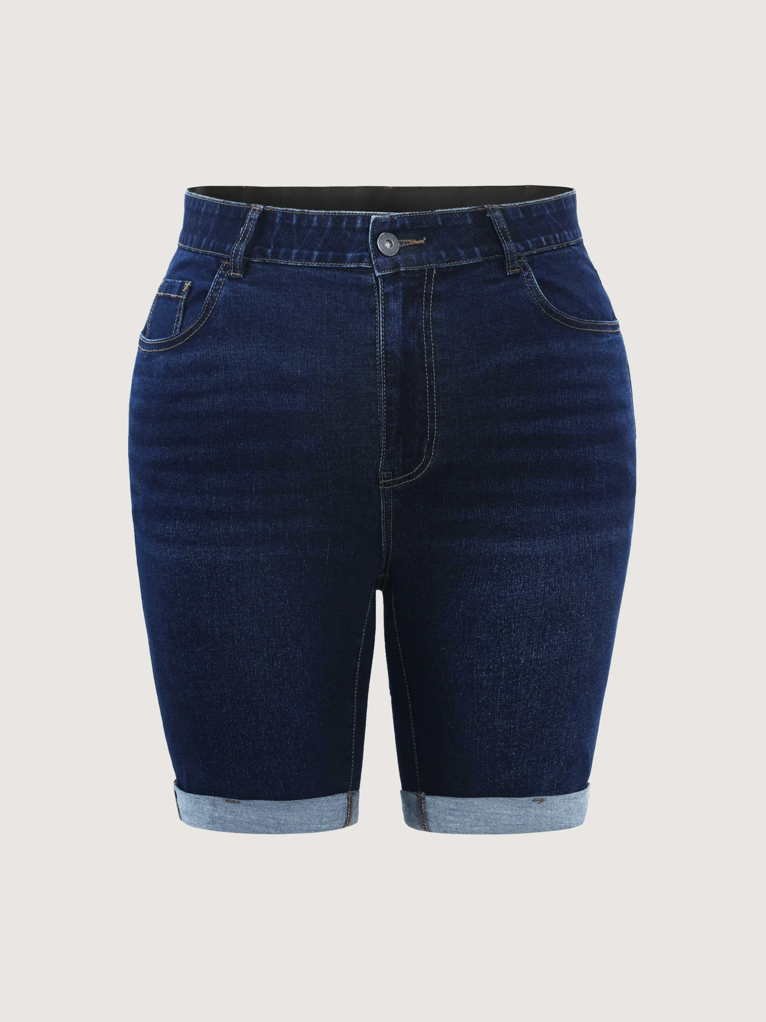 Stretchy Mid-Rise Skinny-Fit Denim Shorts - Image 9