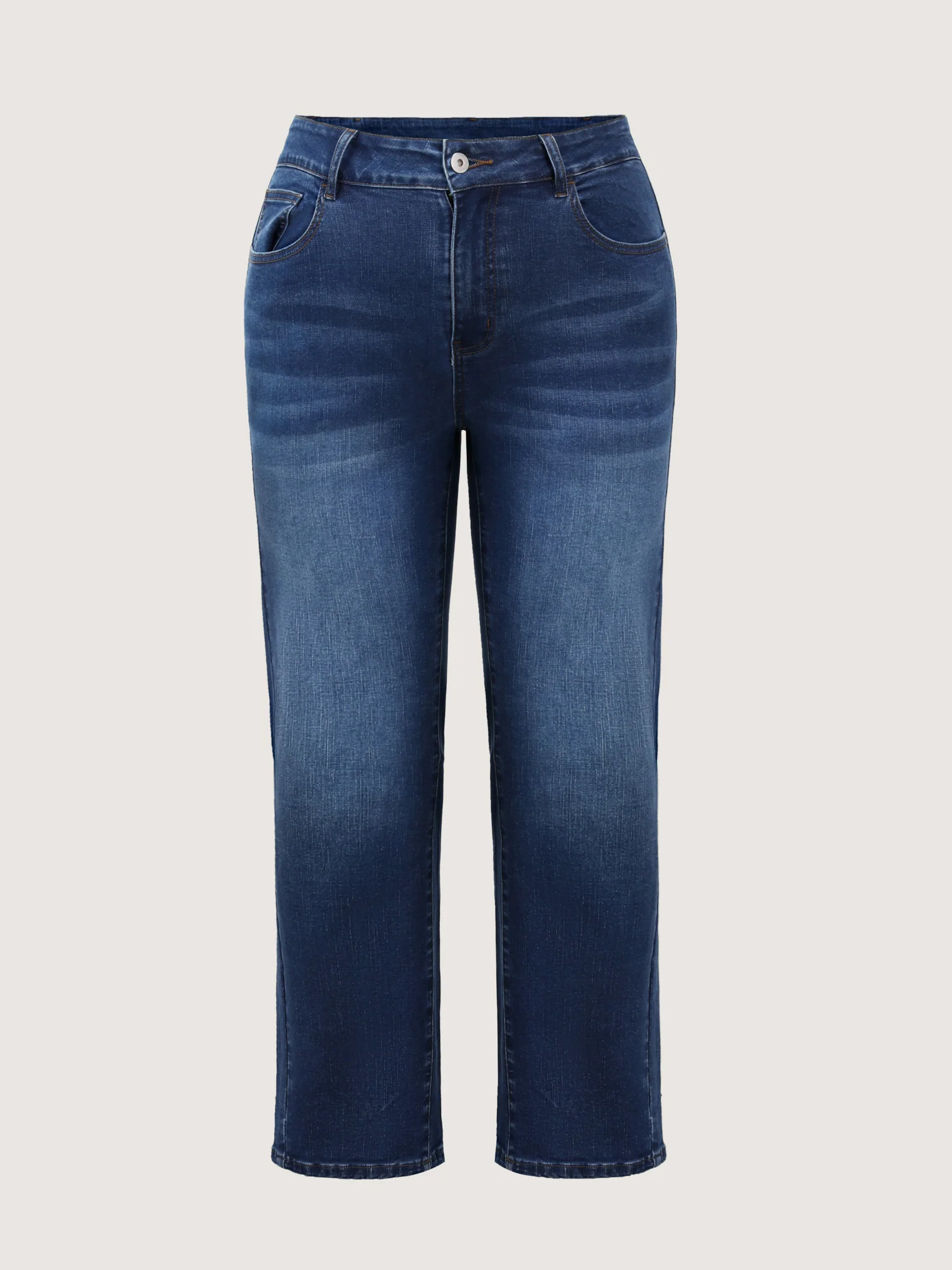 Thigh-Friendly Back Elastic Waist Straight-Leg Jeans - Image 8