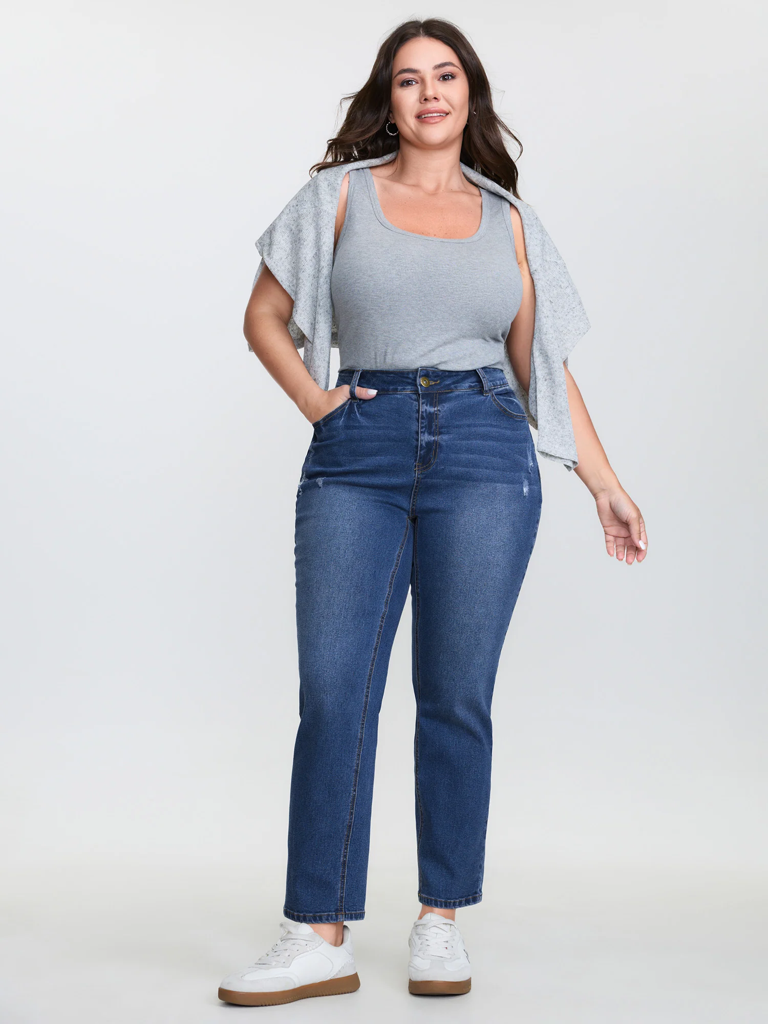 Thigh-Friendly High-Rise Bootcut Cropped Jeans - Image 4