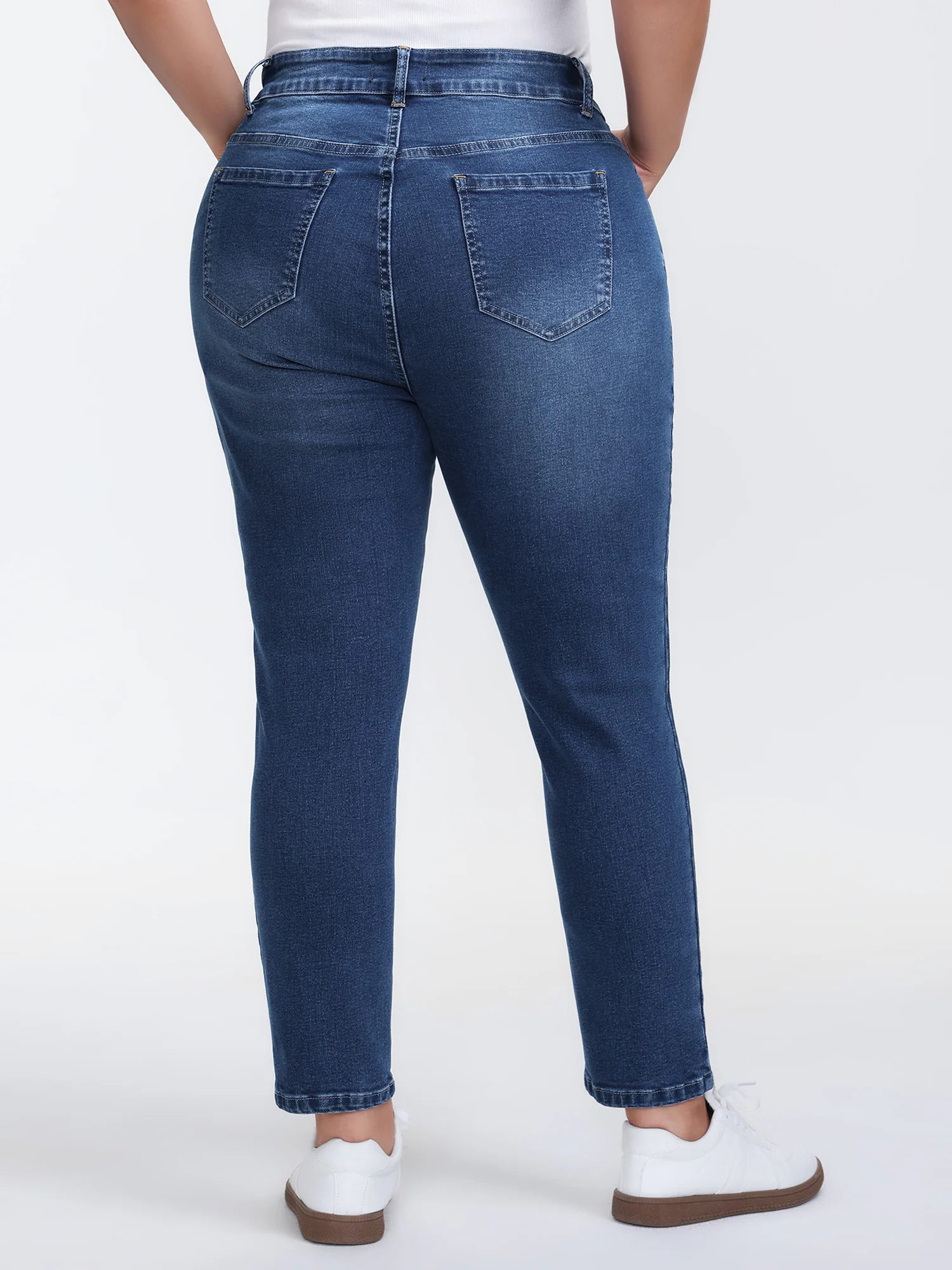 Color Contrast Side Skinny-Fit Jeans - Image 5