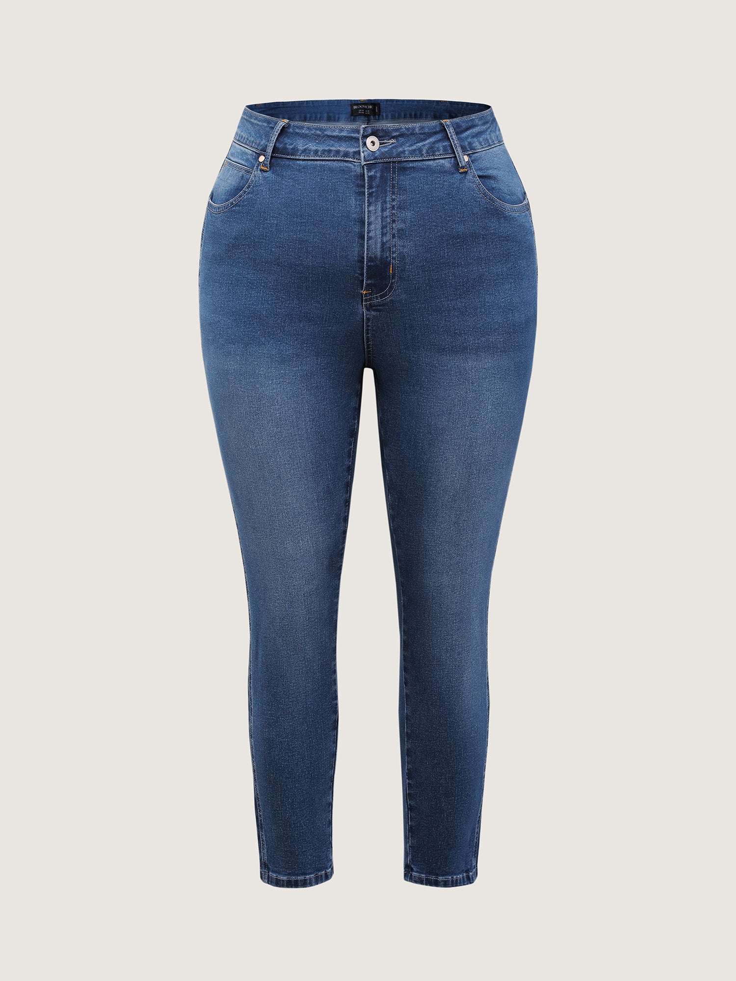 Color Contrast Side Skinny-Fit Jeans - Image 8