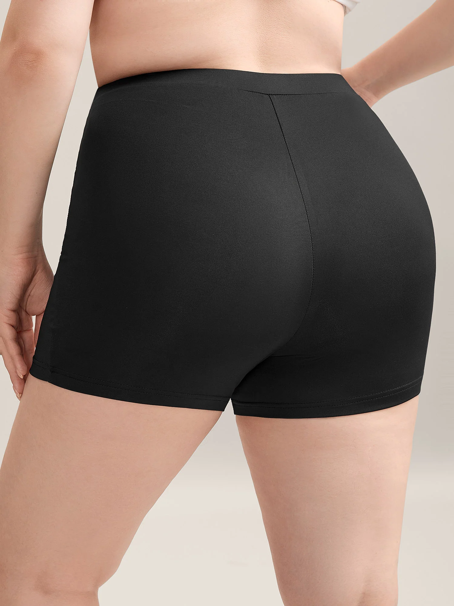 Stretchy Mid Waist Tight-Fit Shorts - Image 2
