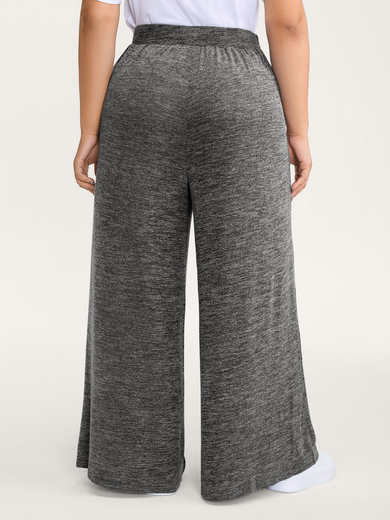 Stretchy Mixed-Color Belted Wide-Leg Pants - Image 6