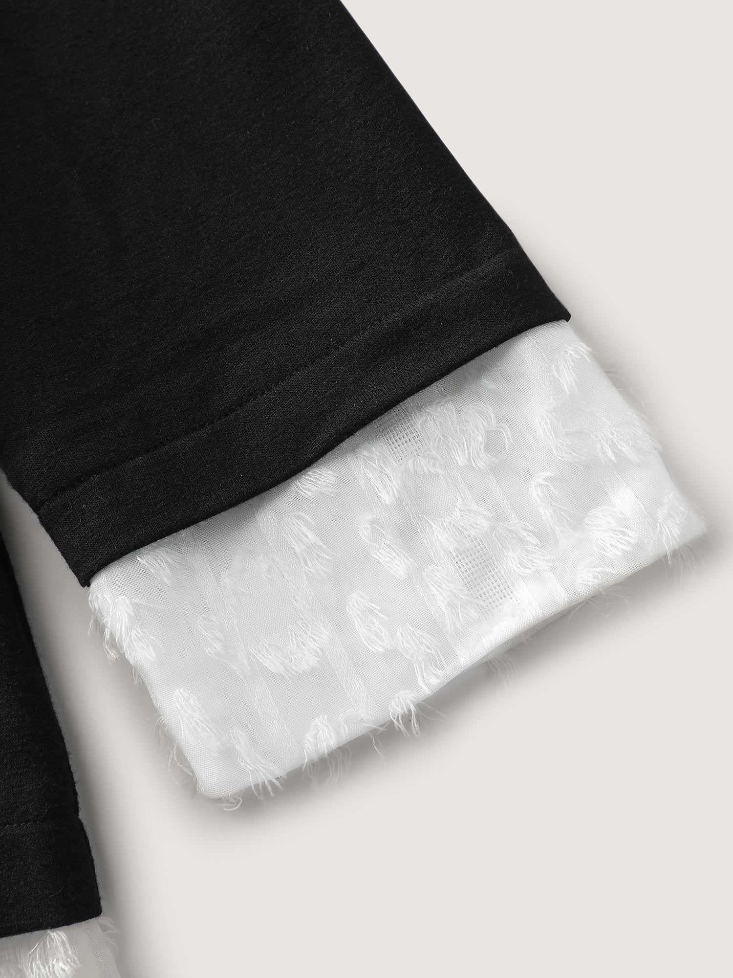 Stretchy Mixed Fabric Contrast Sweatshirt - Image 5