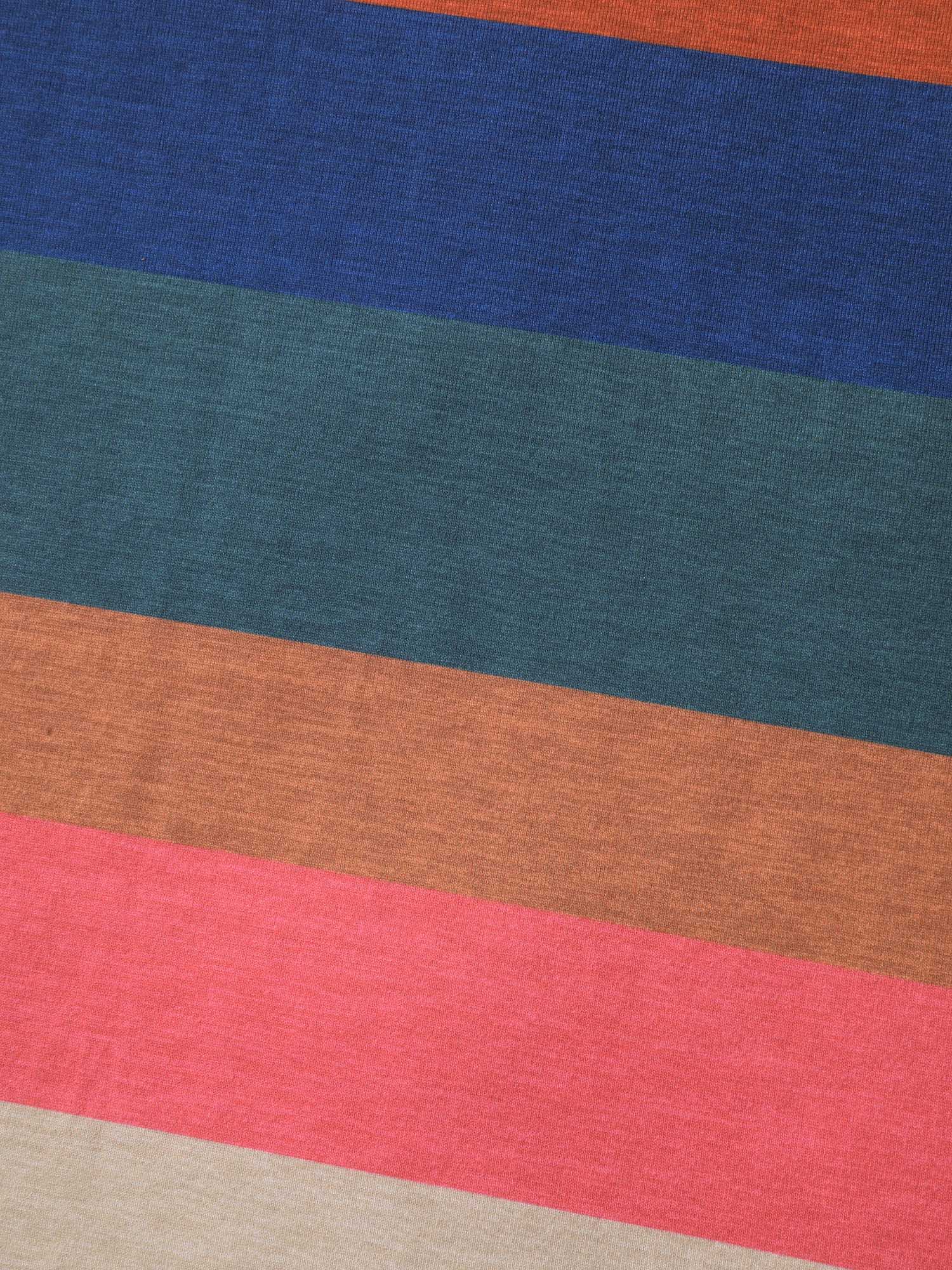 Stretchy Multi-Color Stripes Pockets Midi Dress - Image 6