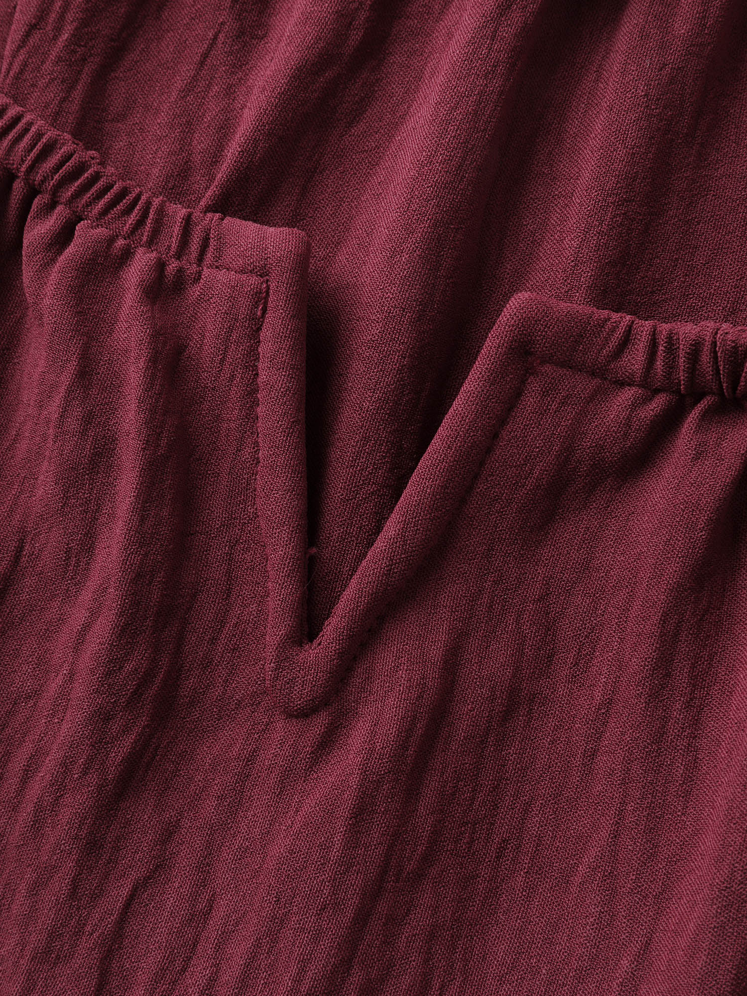 Stretchy Neckline Waist-Cinched Solid Blouse - Image 6