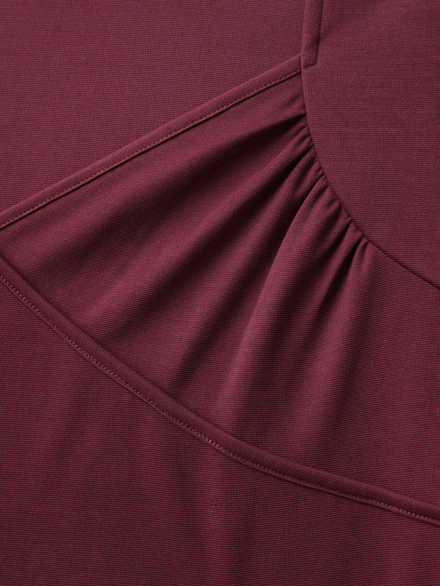 Stretchy Overlap Bodice Pockets Knit Midi Dress - Image 6