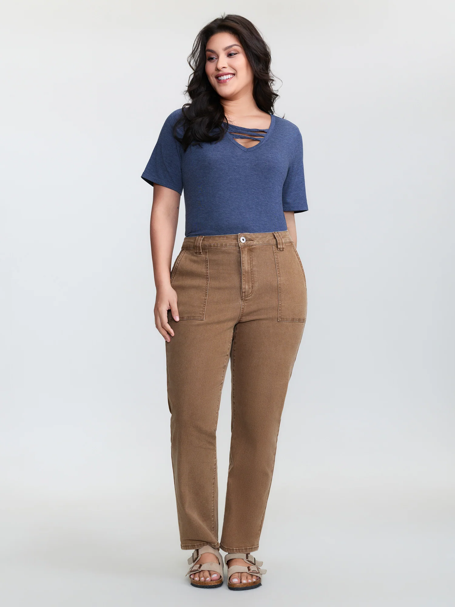 Stretchy Patch Pockets Skinny-Fit Jeans - Image 2