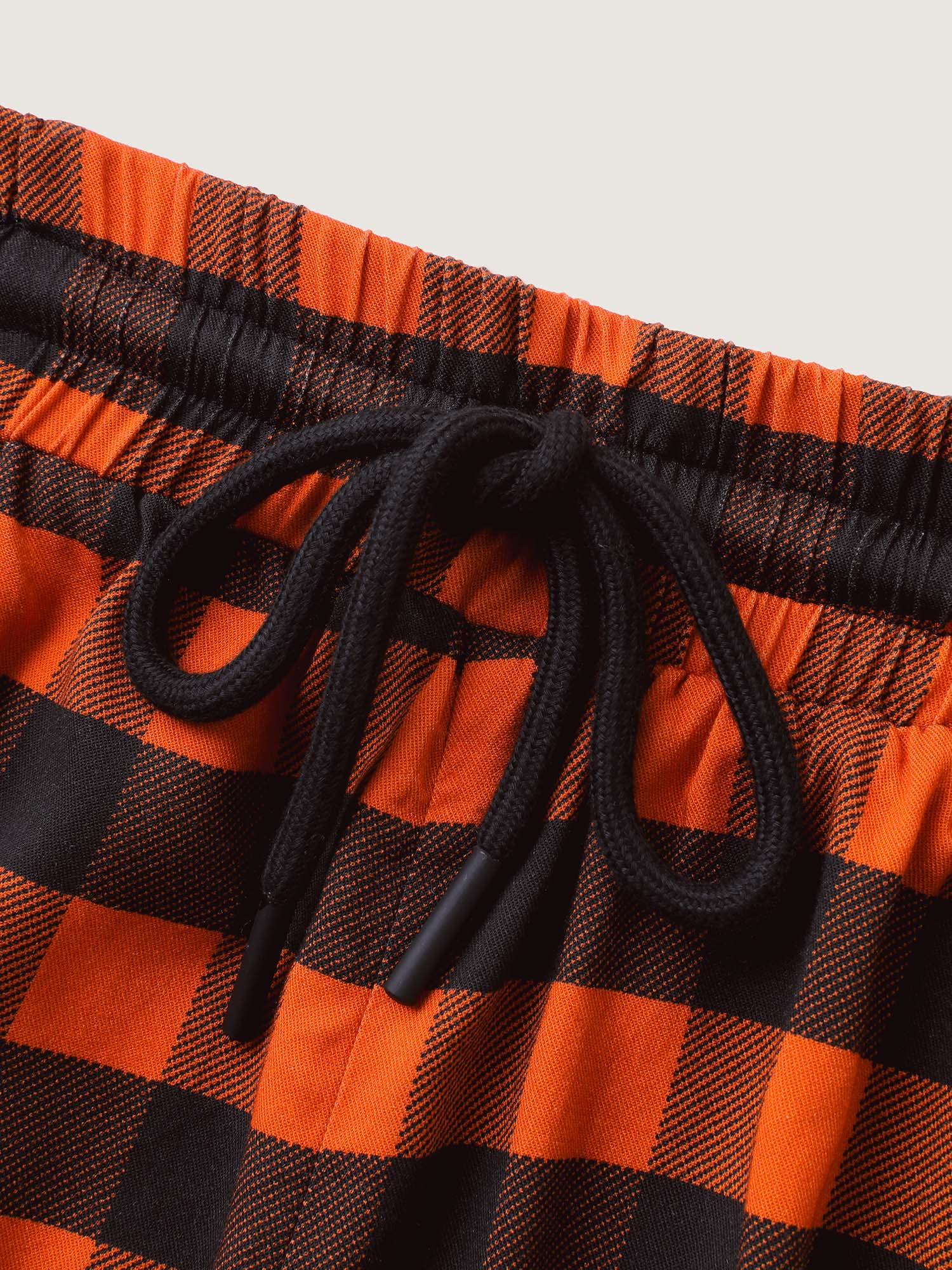 Stretchy Plaid Contrast Loungewear Set - Image 13