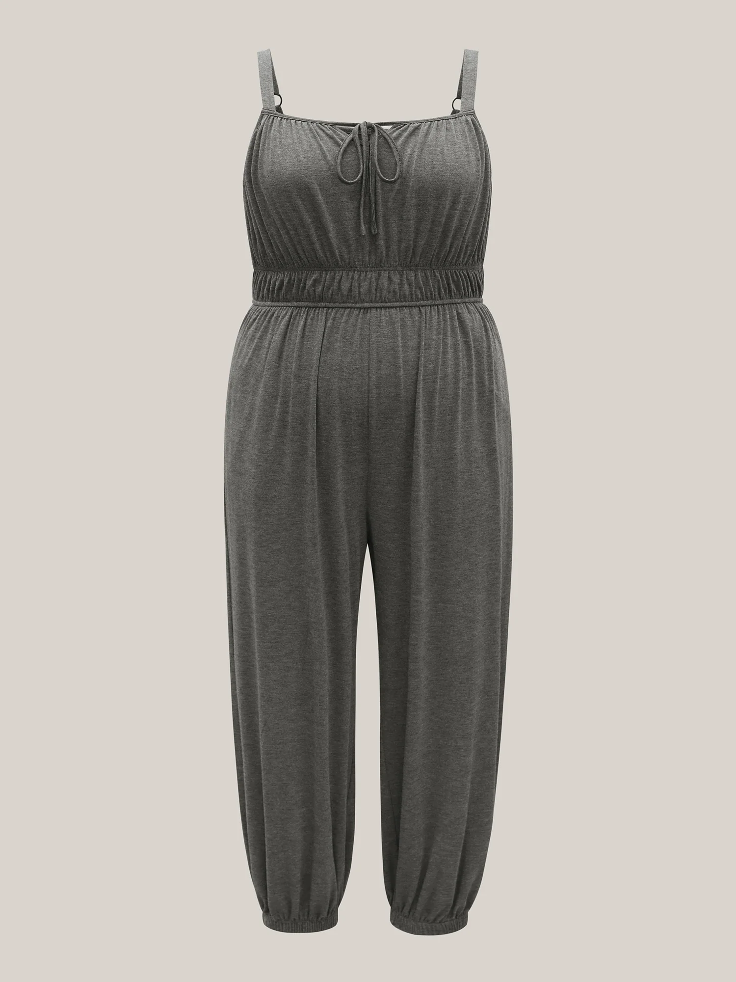 Stretchy Pleated Straps Pockets Jumpsuit - Image 7