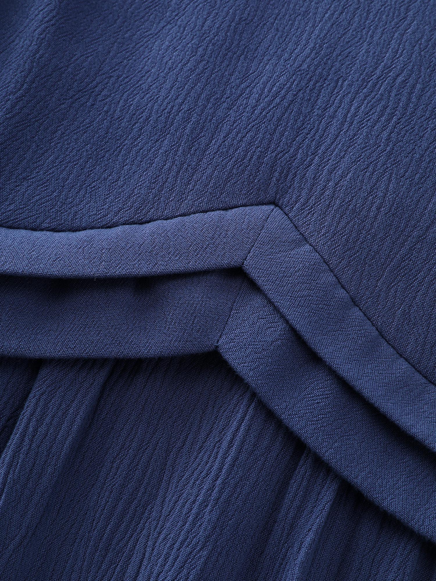 Stretchy Pleated Waist Flowy Fit Midi Dress - Image 5