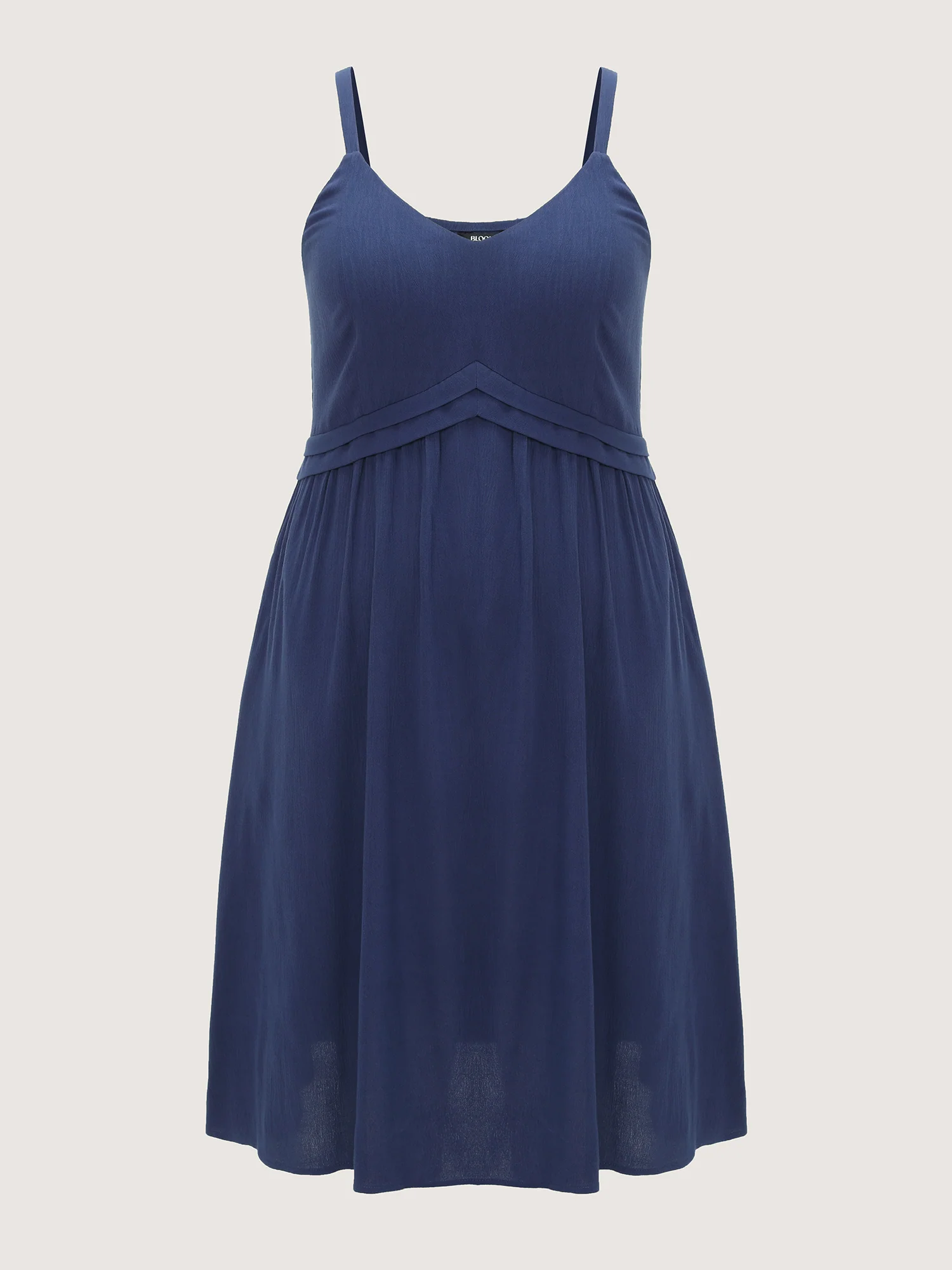 Stretchy Pleated Waist Flowy Fit Midi Dress - Image 7