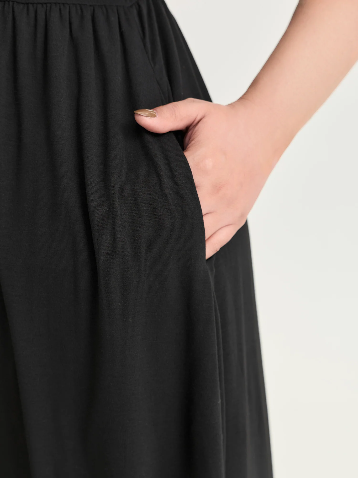 Stretchy Pleated Waist-Tie Midi Dress - Image 3