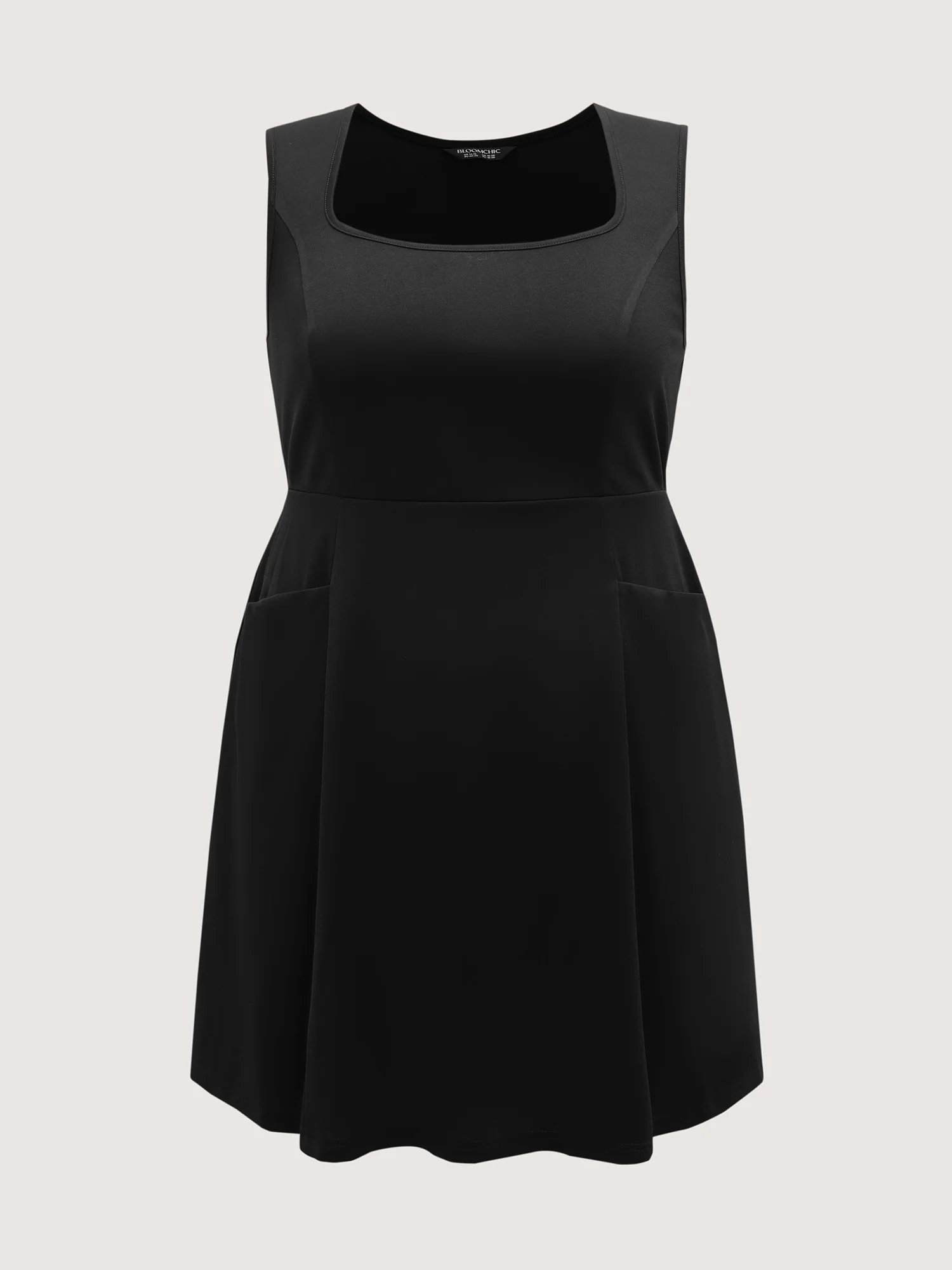 Stretchy Pockets Cinched-Waist Flared Midi Dress - Image 6
