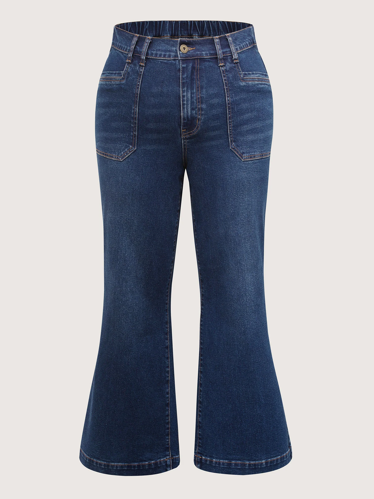 Stretchy Pockets Flared Jeans - Image 6