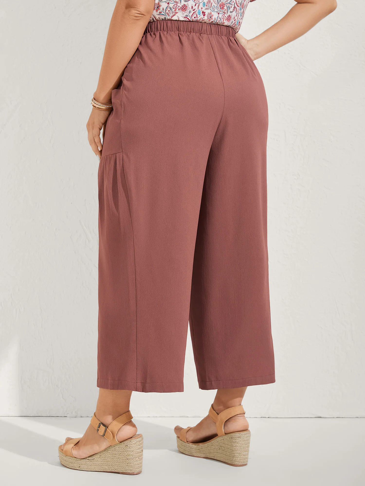 Stretchy Pockets Waist-Tie Straight Pants - Image 4