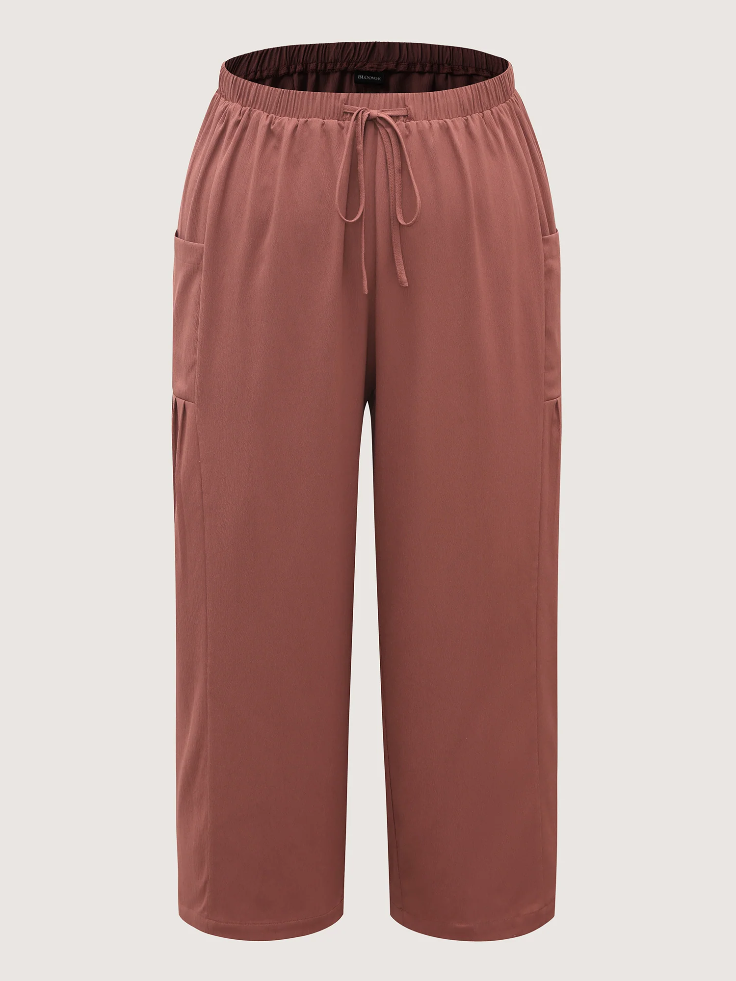 Stretchy Pockets Waist-Tie Straight Pants - Image 7