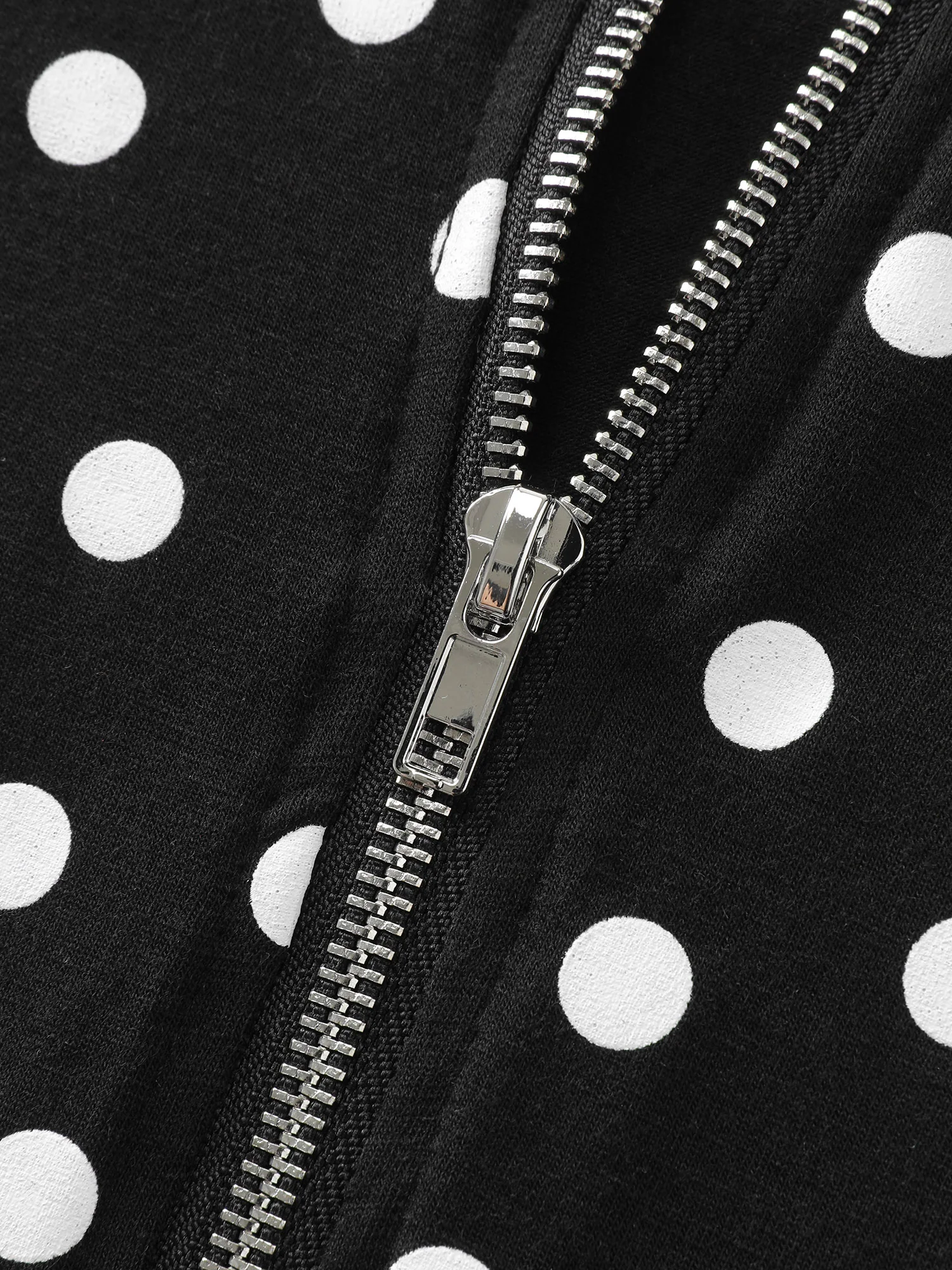 Stretchy Polka Dots Half-Zipper Sweatshirt - Image 6