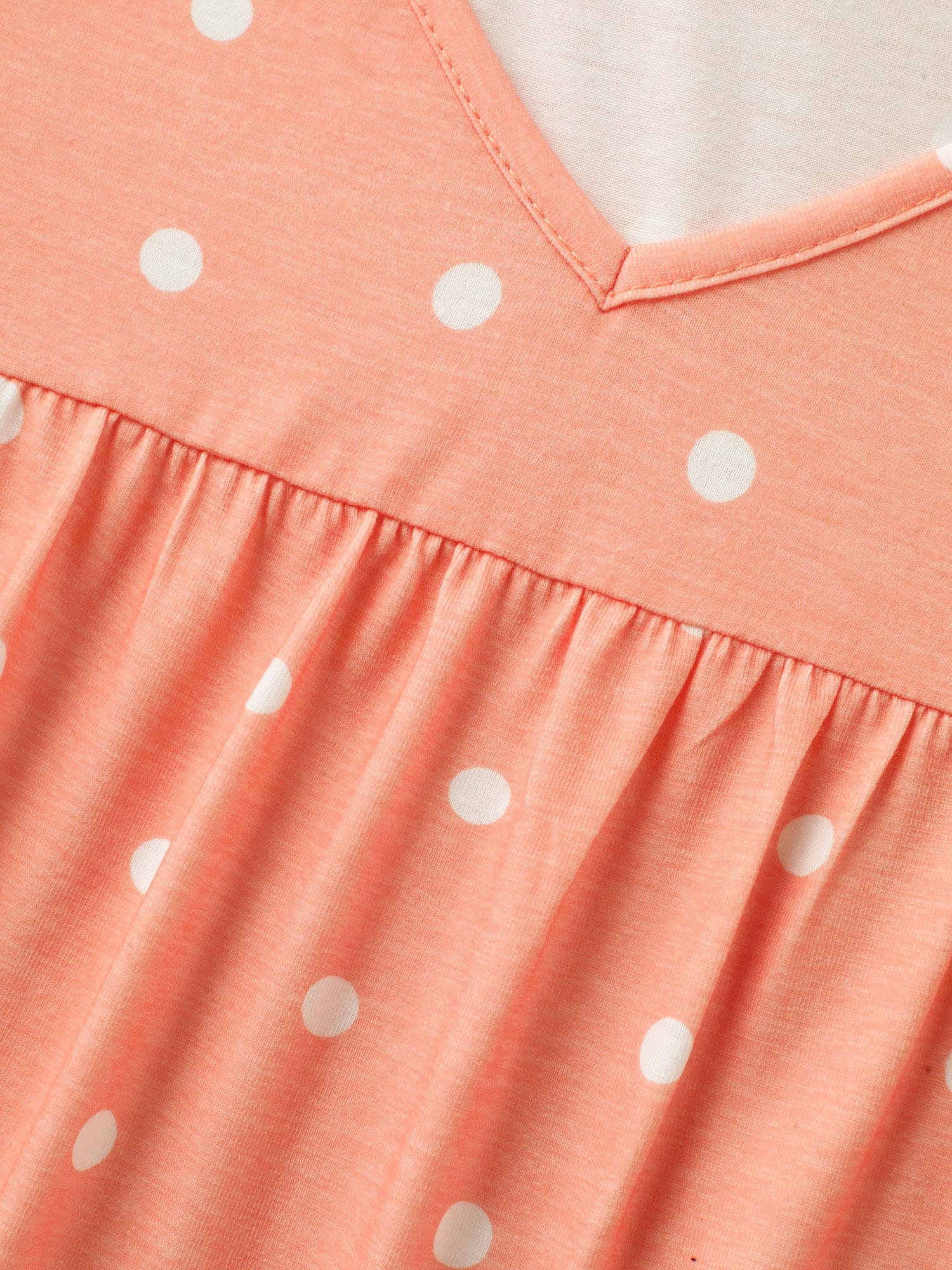 Stretchy Polka Dots Heather Pleated Top - Image 5