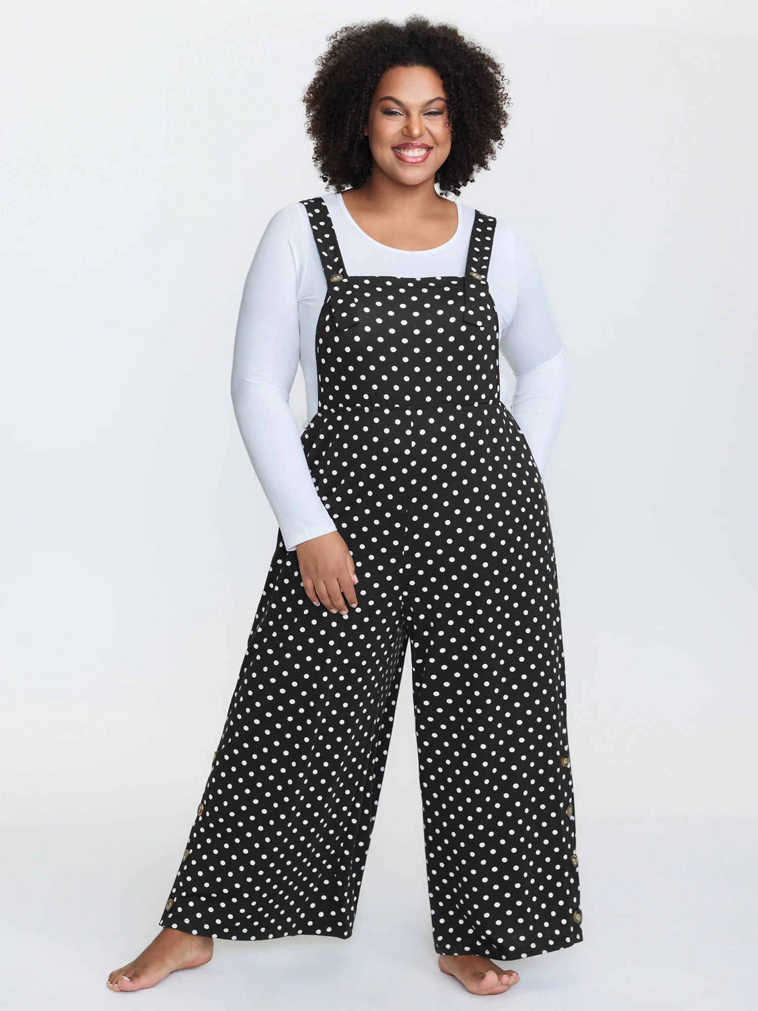 Stretchy Polka Dots Lounge Jumpsuit - Image 3