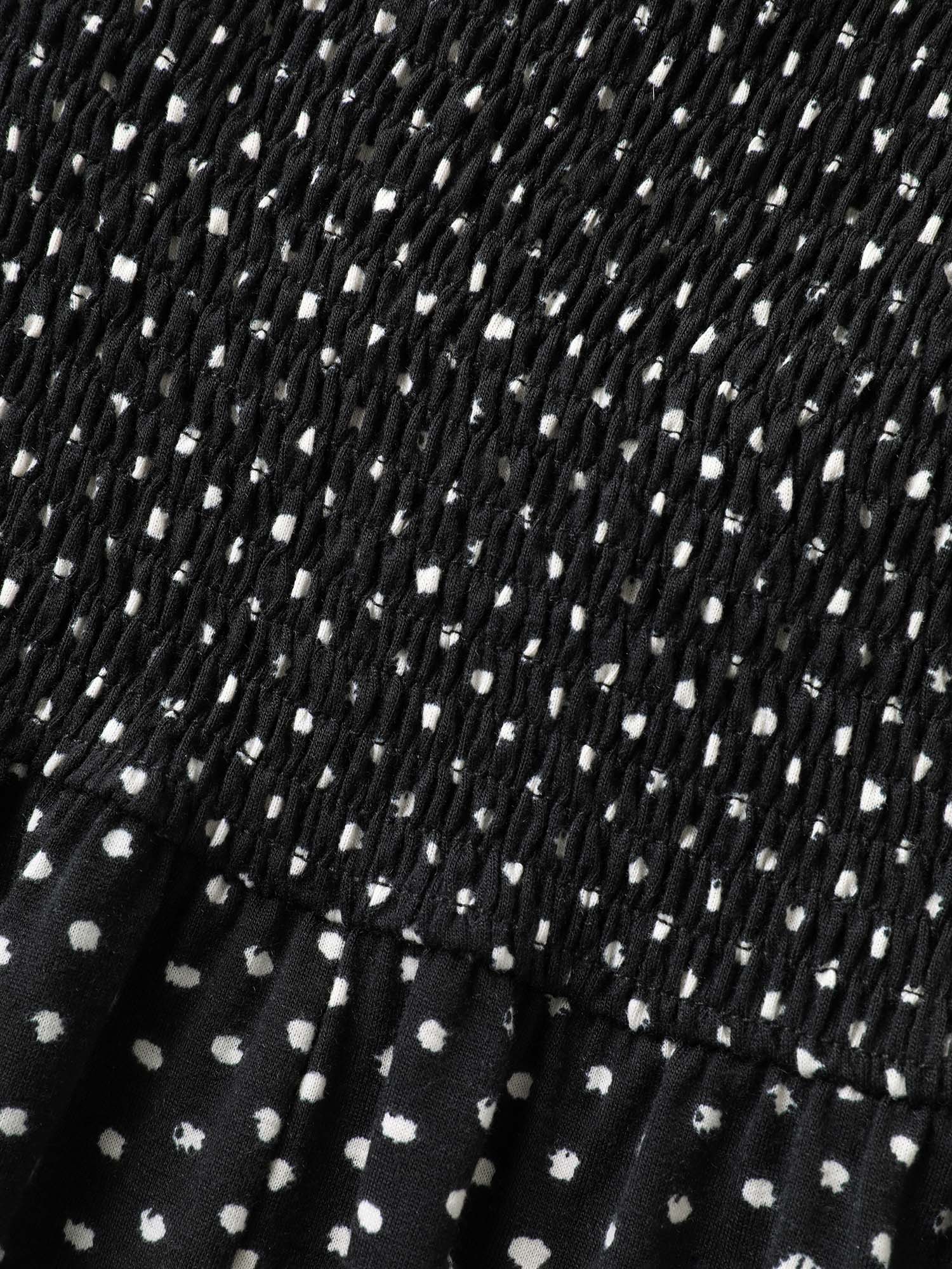 Stretchy Polka Dots Shirred Tank Top - Image 7
