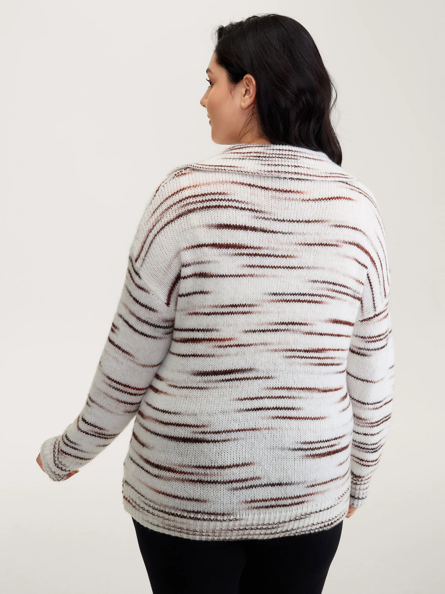 Stretchy Polo Collar Patch Pocket Pullover - Image 4