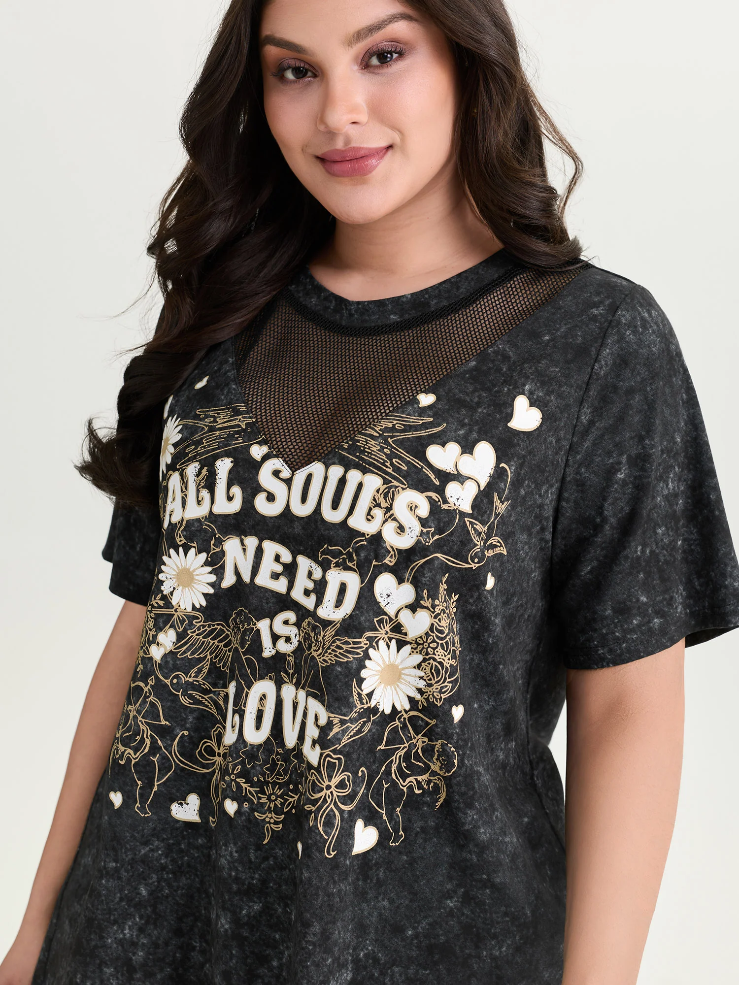 Stretchy Positive Affirmations Cut-Out T-Shirt - Image 2