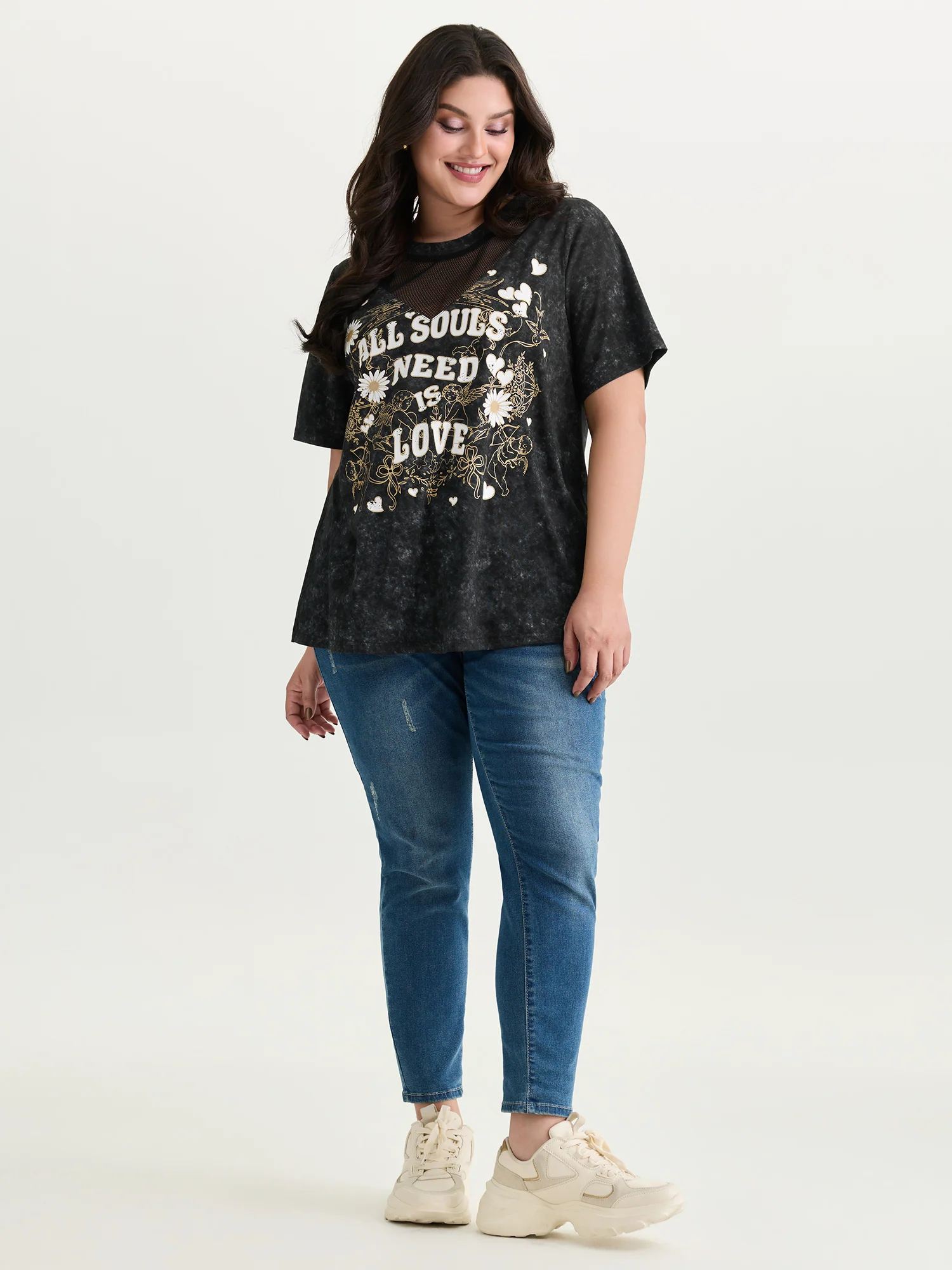Stretchy Positive Affirmations Cut-Out T-Shirt - Image 4