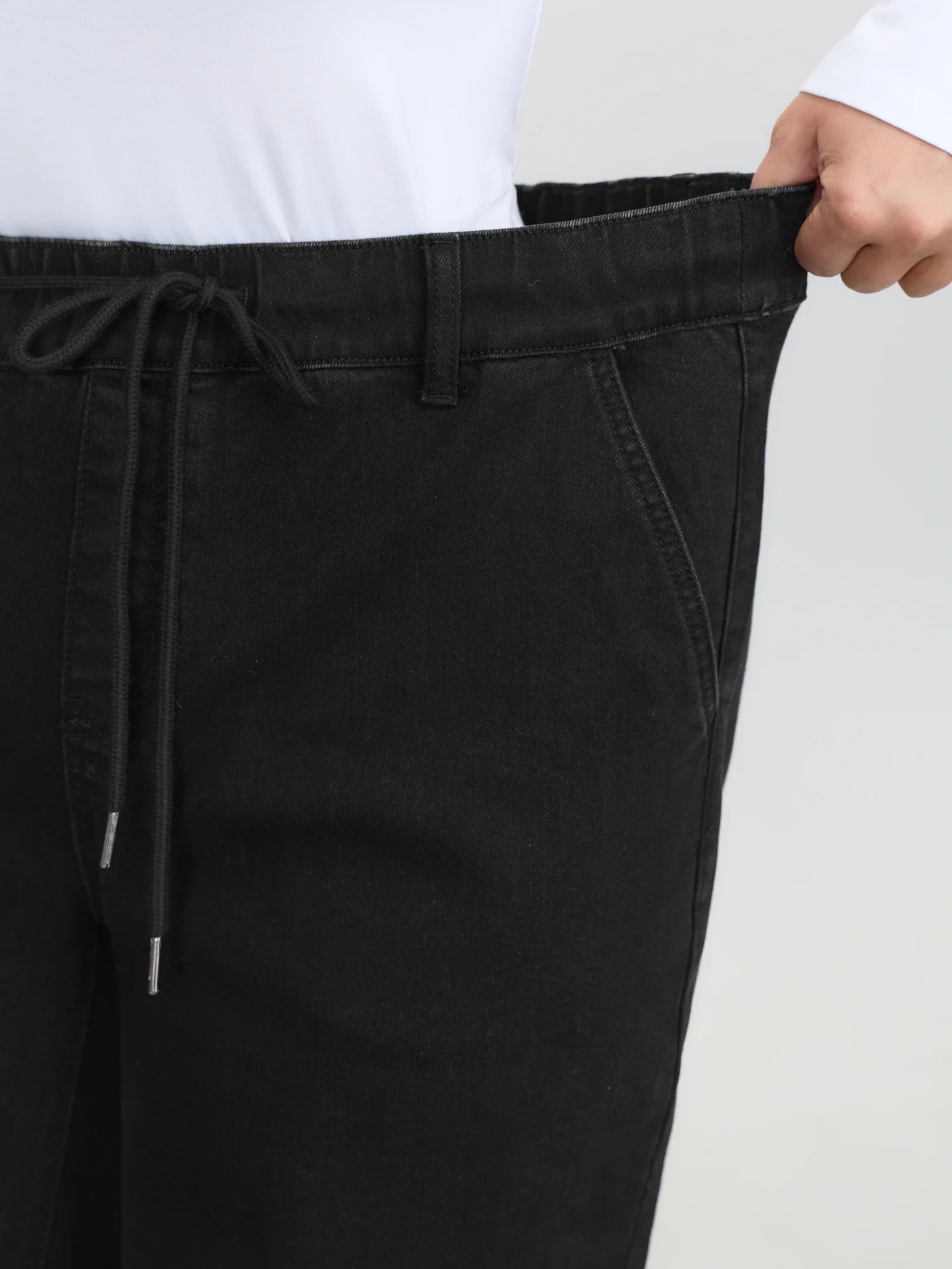 Pull-On Stretchy Waist Wide-Leg Jeans - Image 4