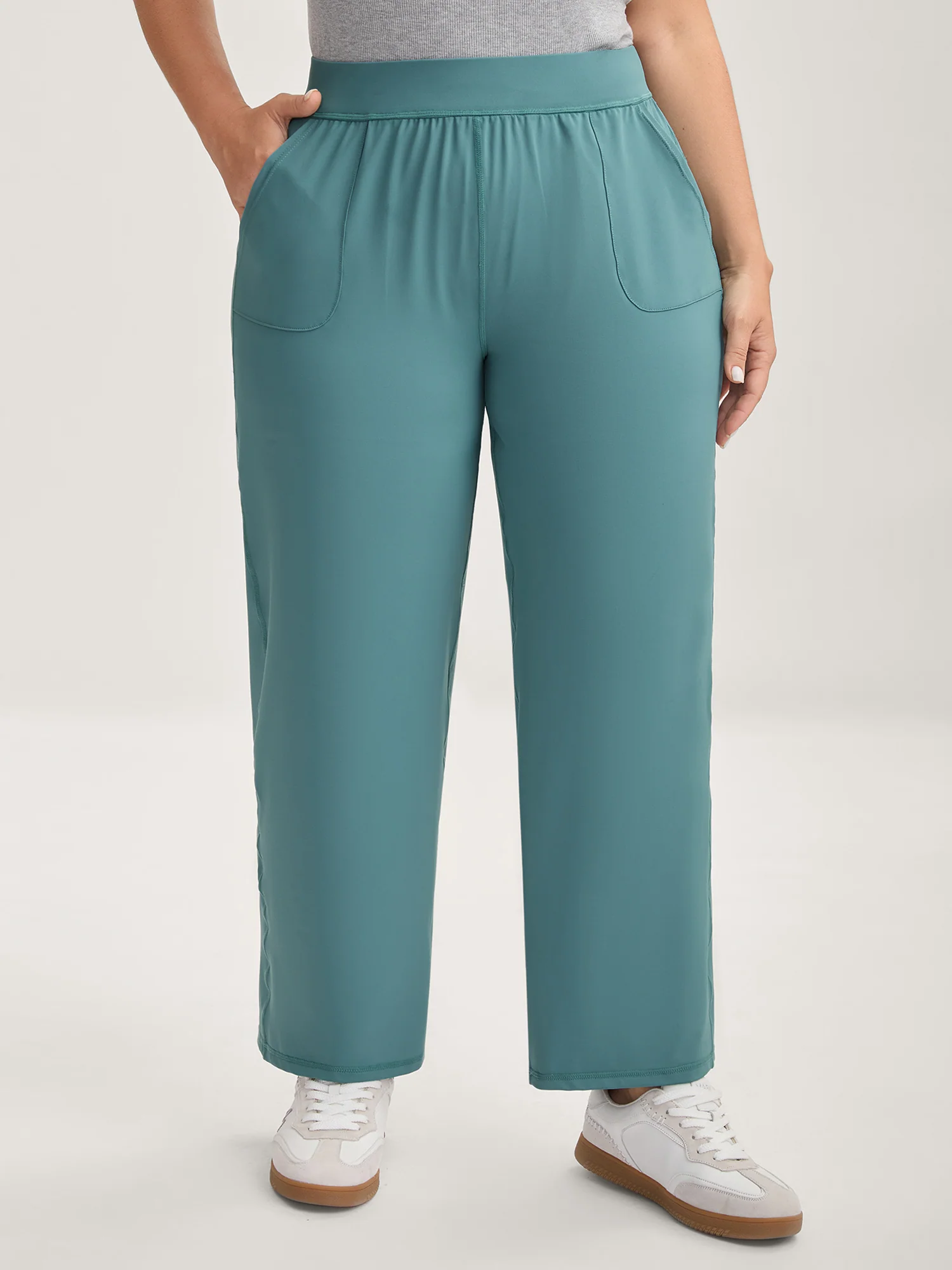 Stretchy Pull-On Straight-Leg Pants - Image 2