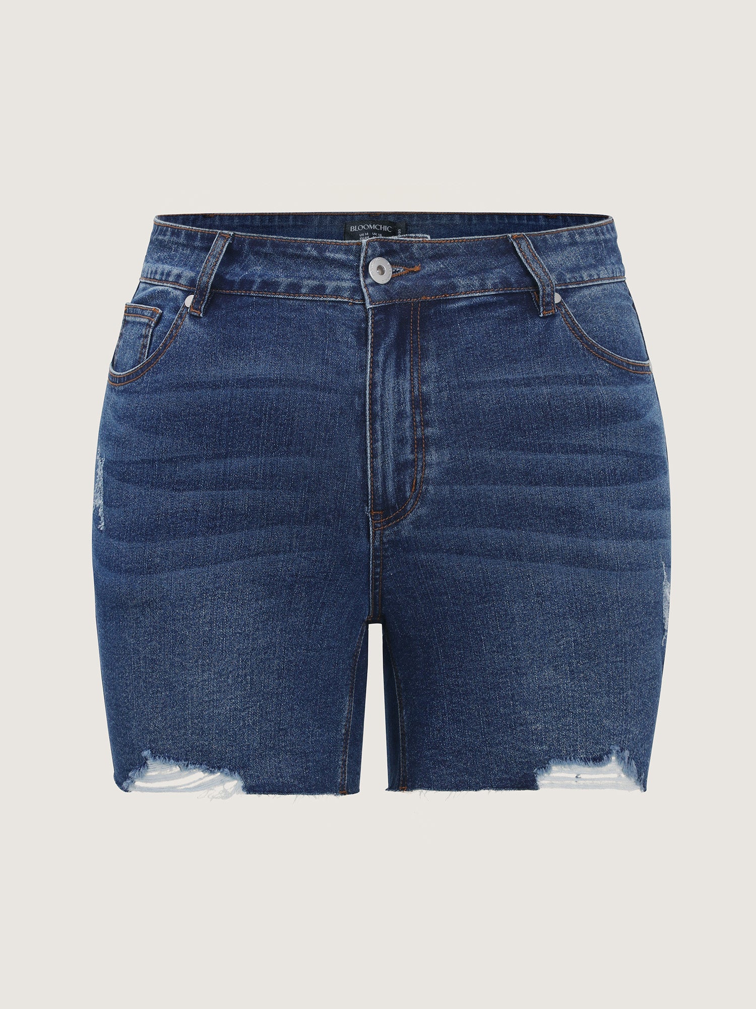Stretchy Raw Cut Hem Skinny-Fit Denim Shorts - Image 9