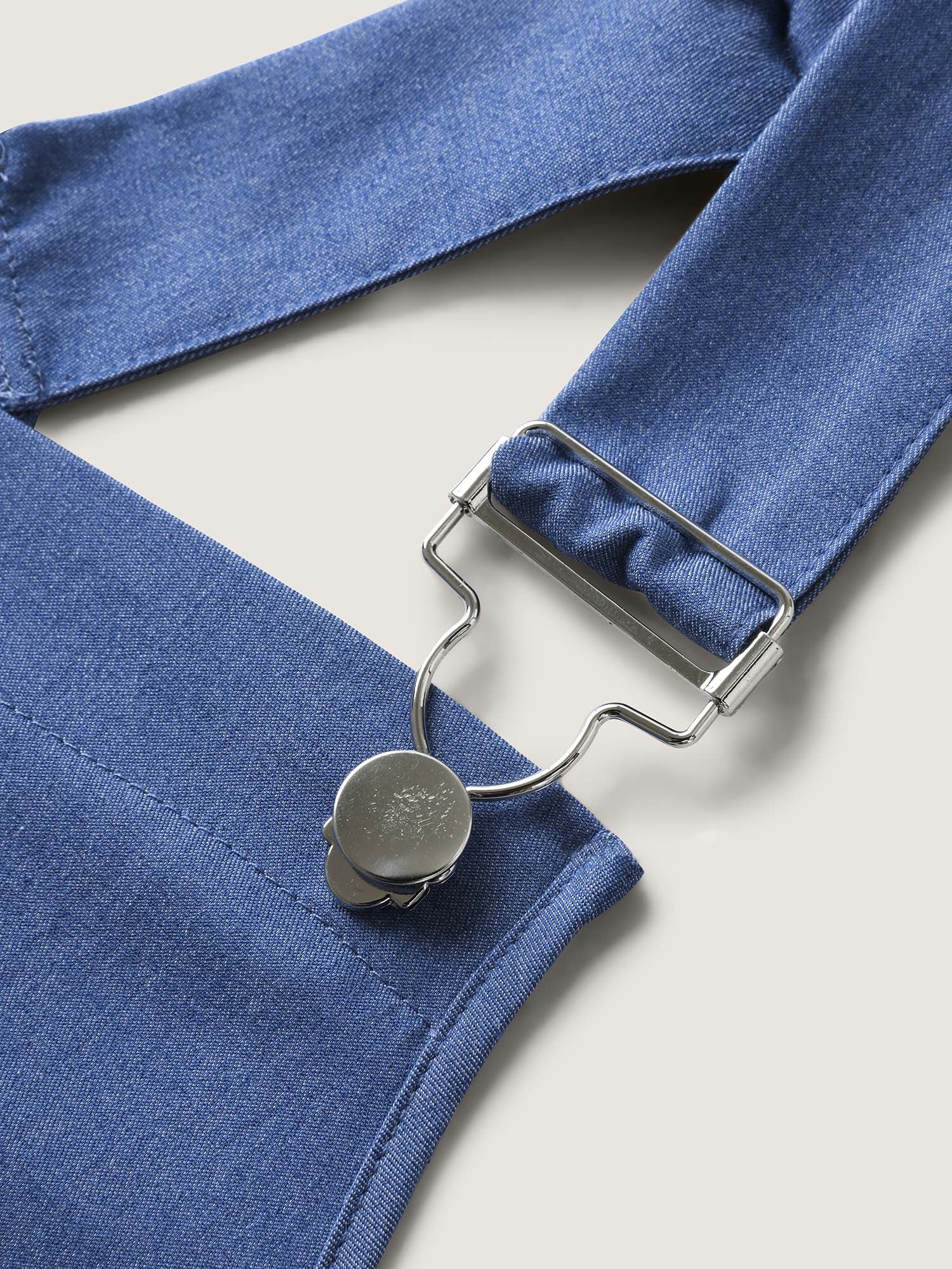 Stretchy Rayon Overall Straps Denim Jumpsuit - Image 7