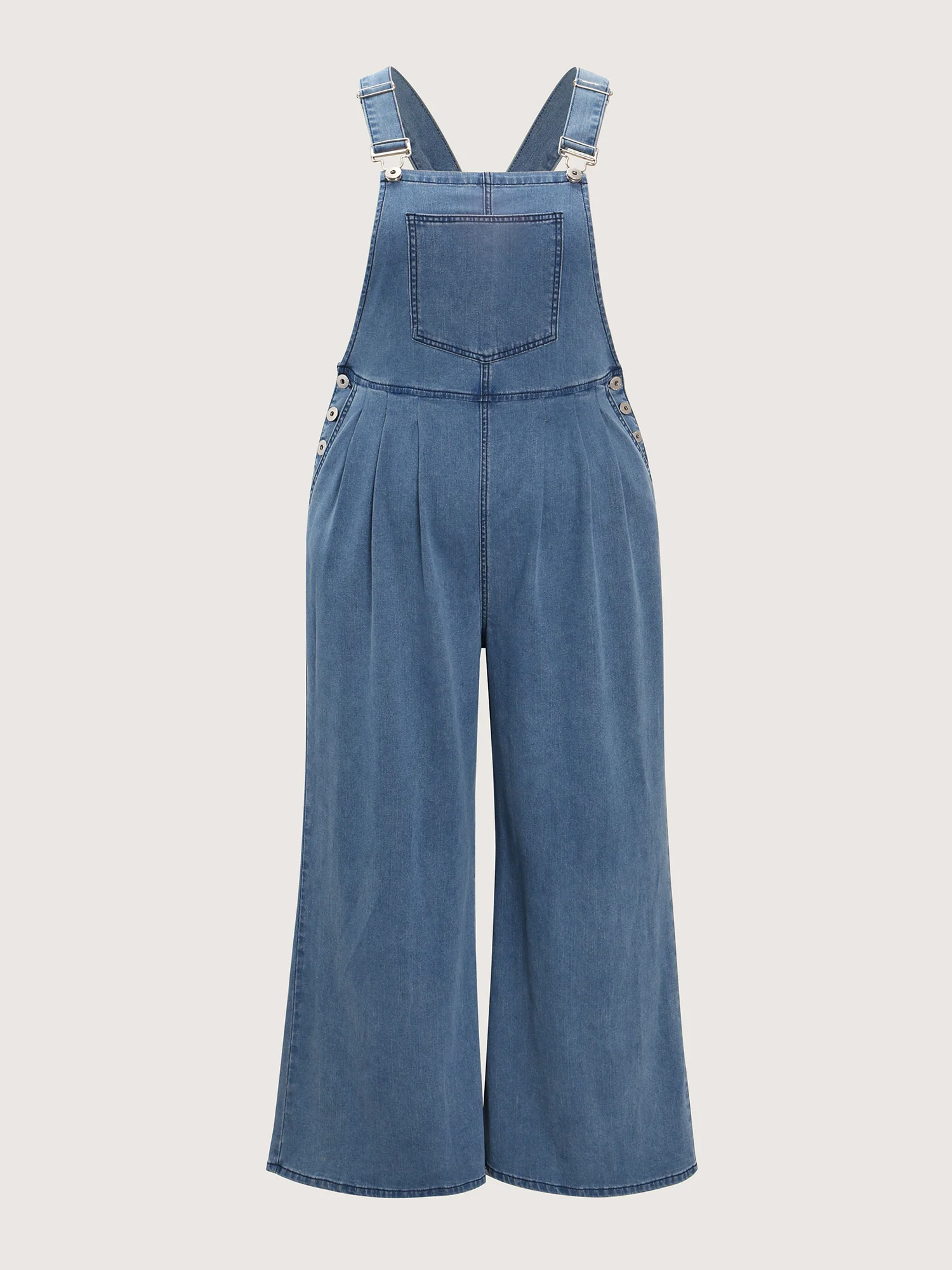 Stretchy Relaxed-Fit Overall Wide-Leg Jumpsuit - Image 8