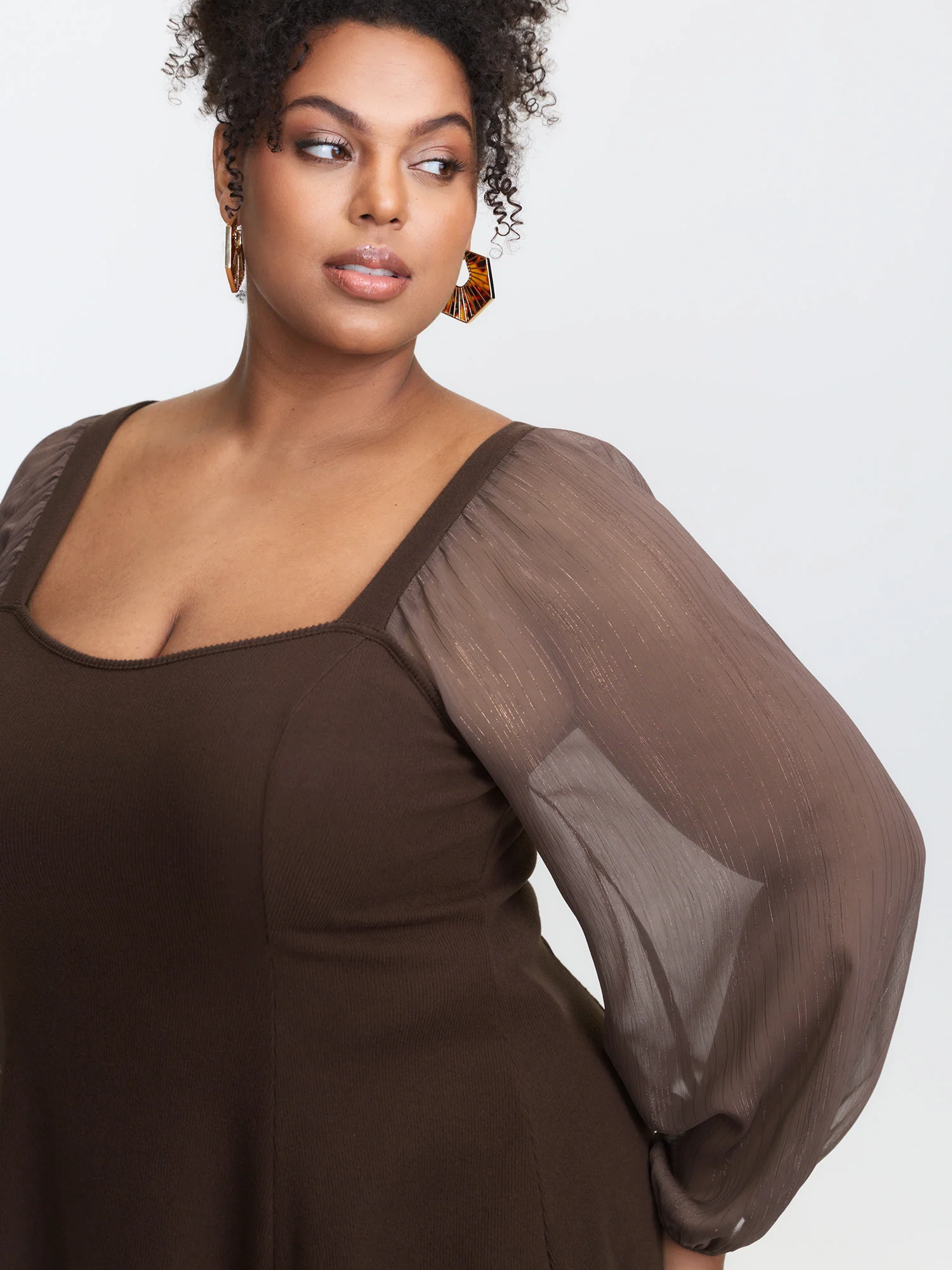 Stretchy Ribbed Luxe Back-Tie Knit Top - Image 3