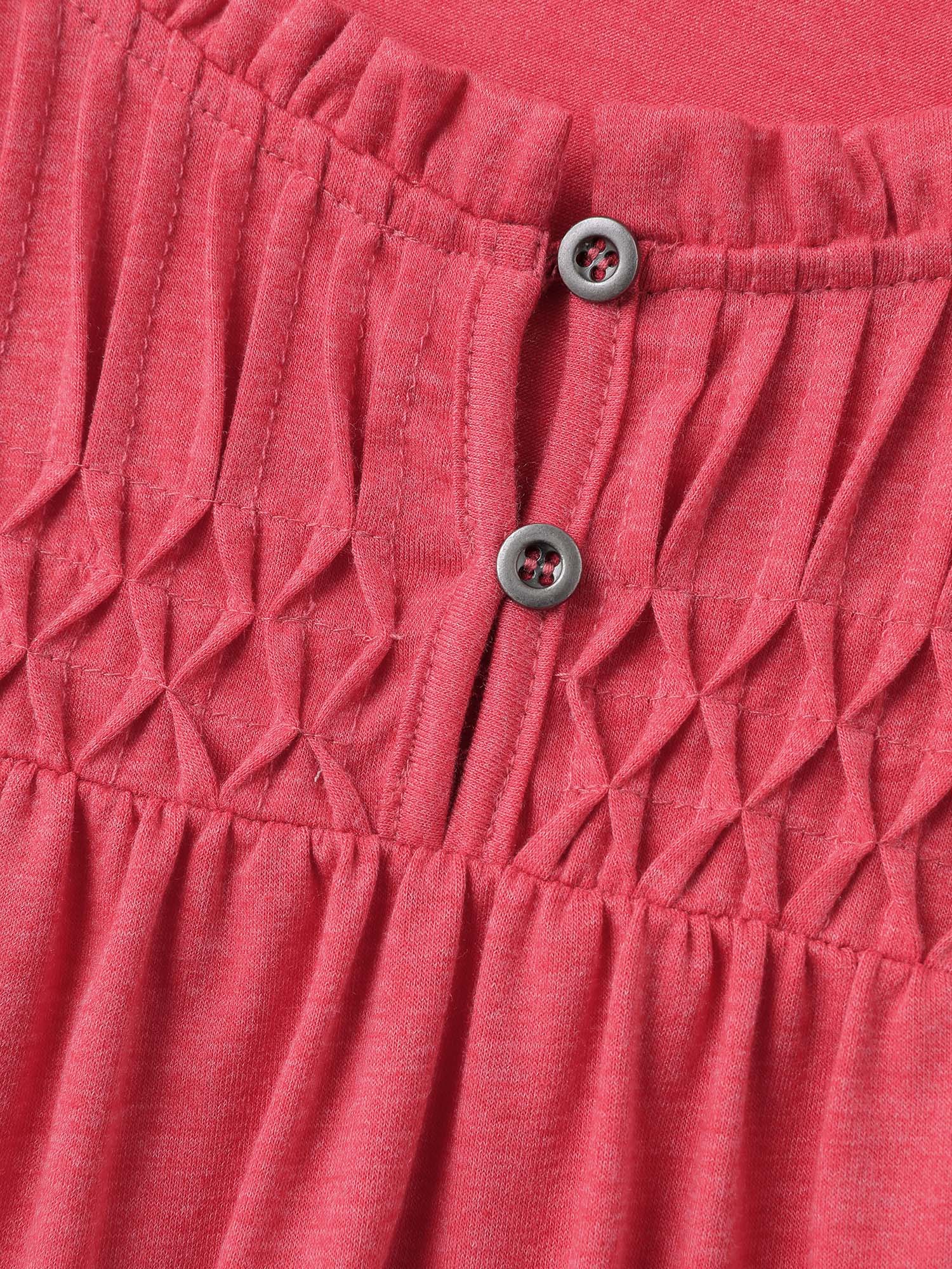 Stretchy Ruched Neckline Ruffled Neck T-Shirt - Image 7