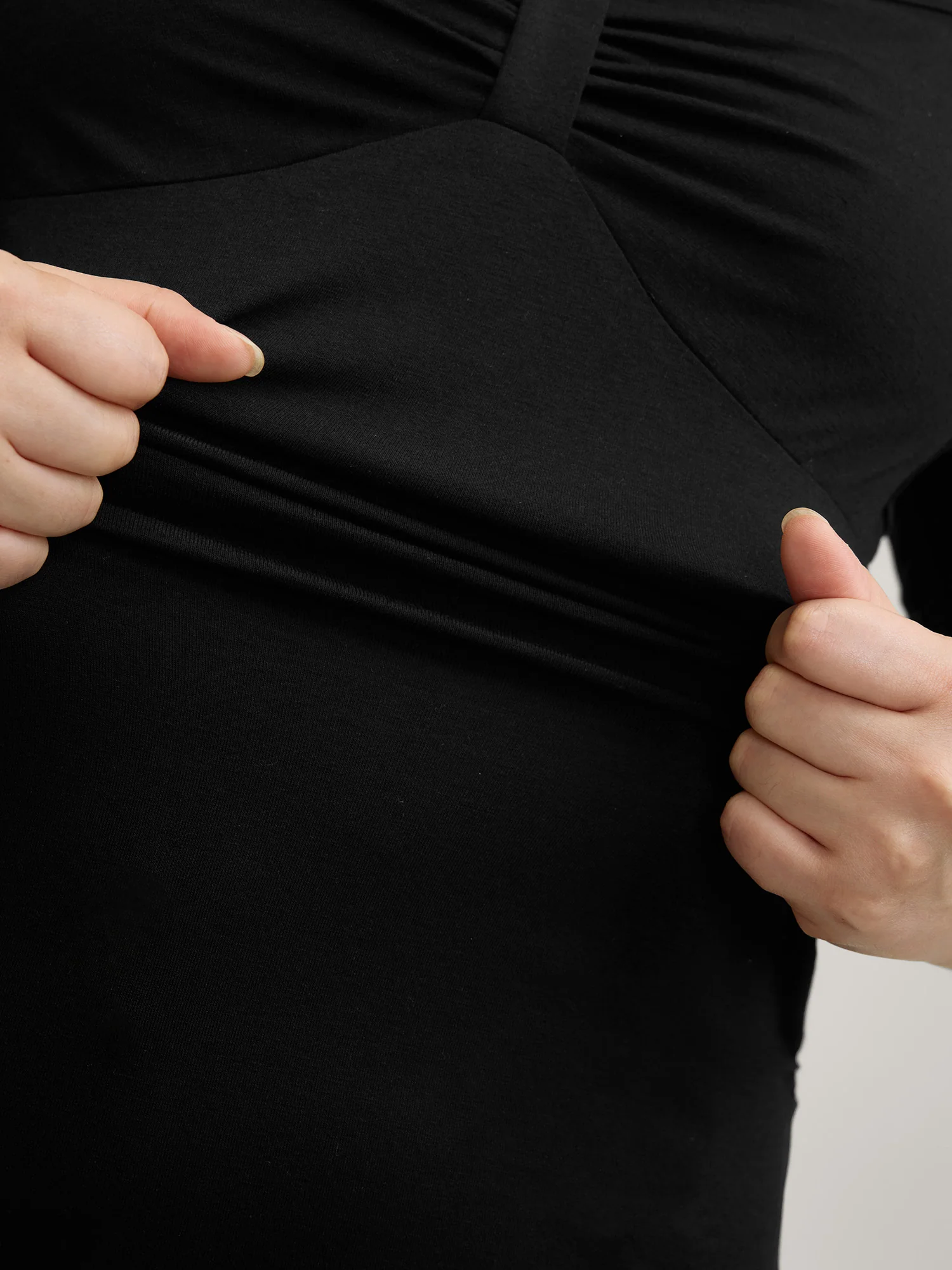 Stretchy Ruched Square Neck T-Shirt - Image 3