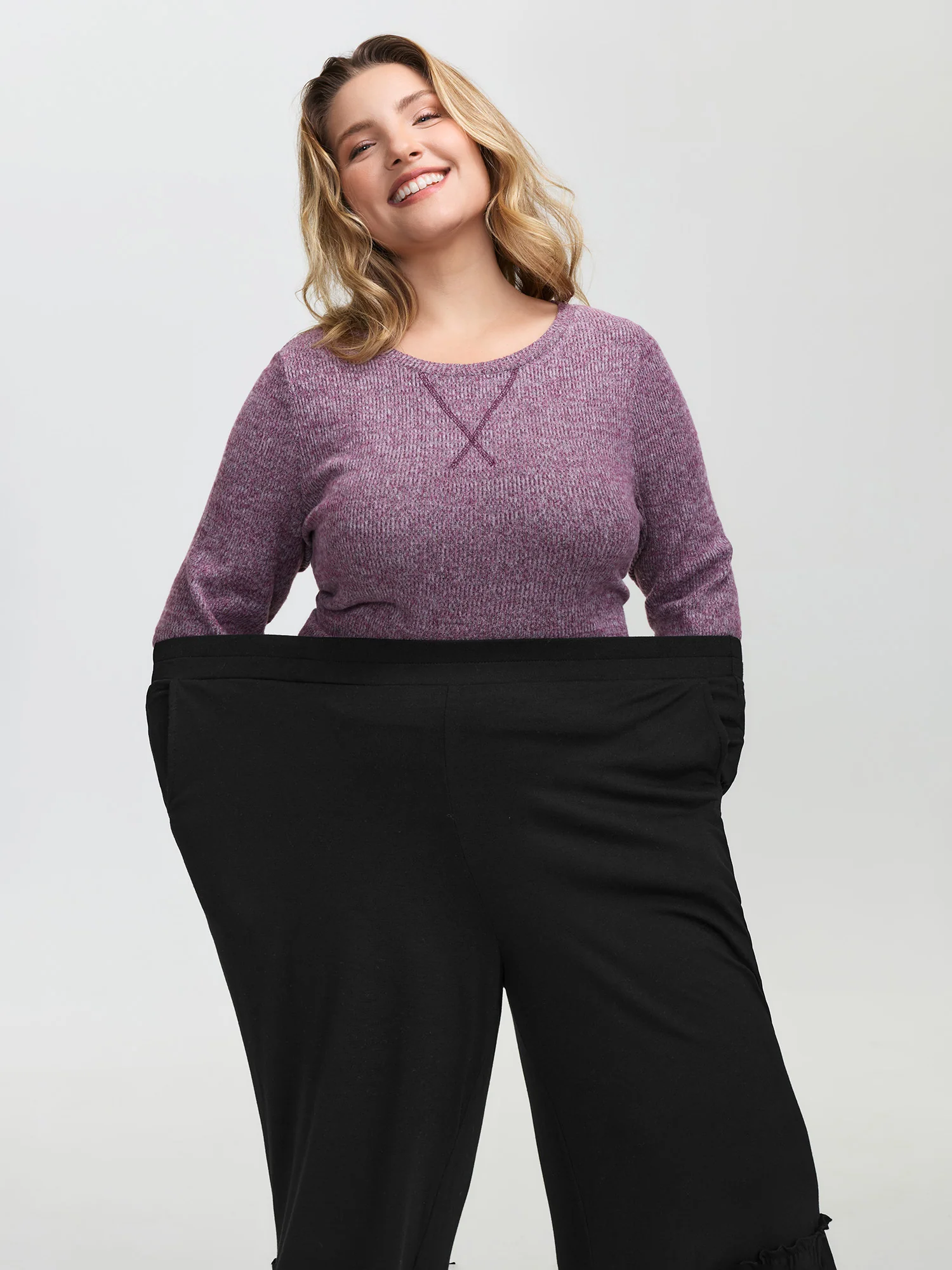 Stretchy Ruffled Hem Tiered Pants - Image 2
