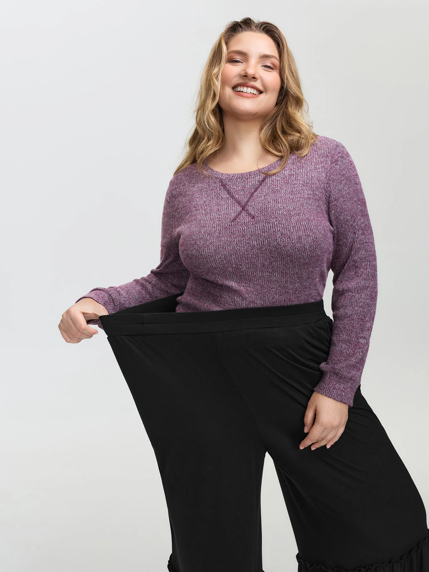Stretchy Ruffled Hem Tiered Pants - Image 4
