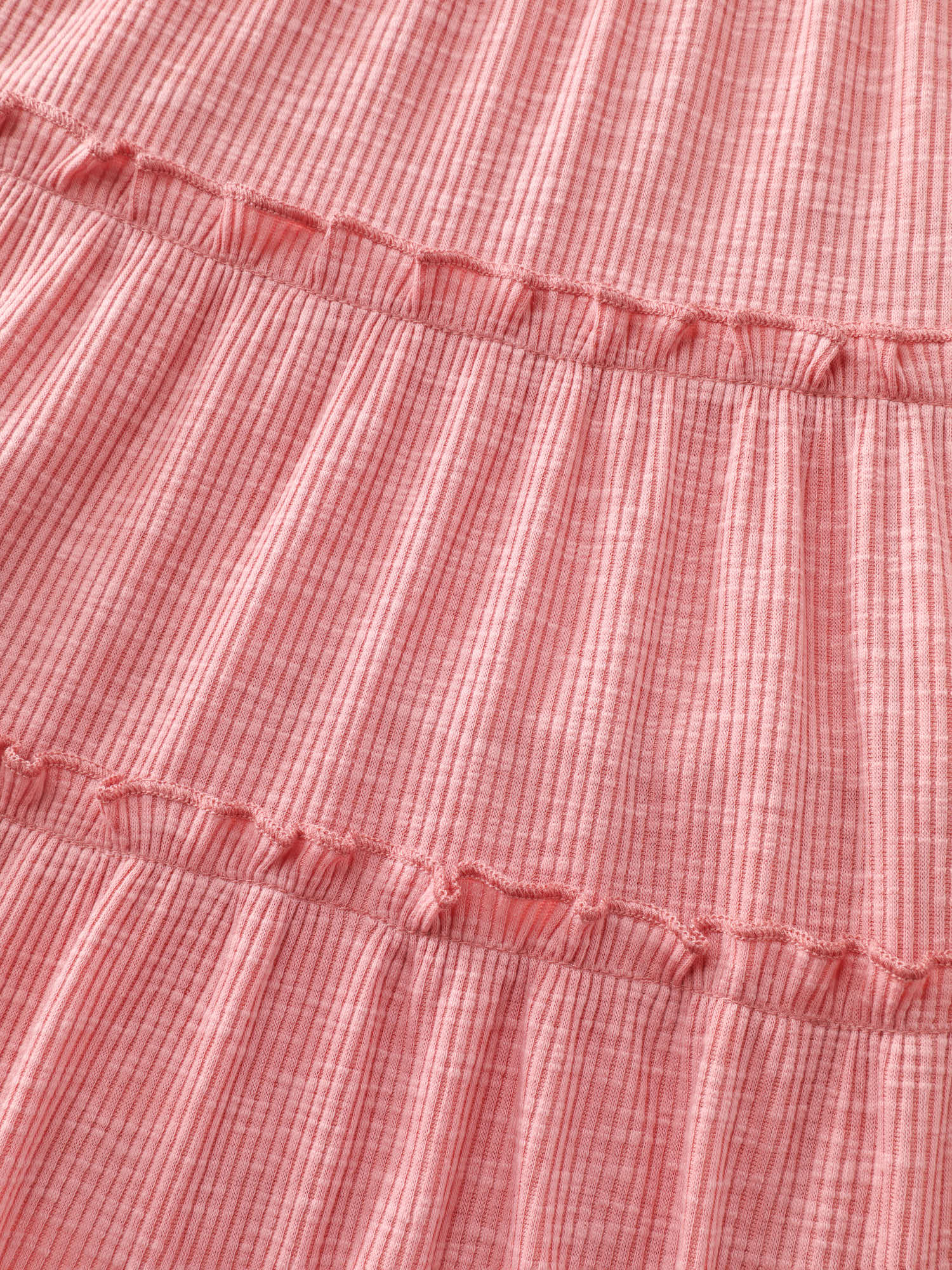 Stretchy Ruffled Neckline Tiered Knit Top - Image 6