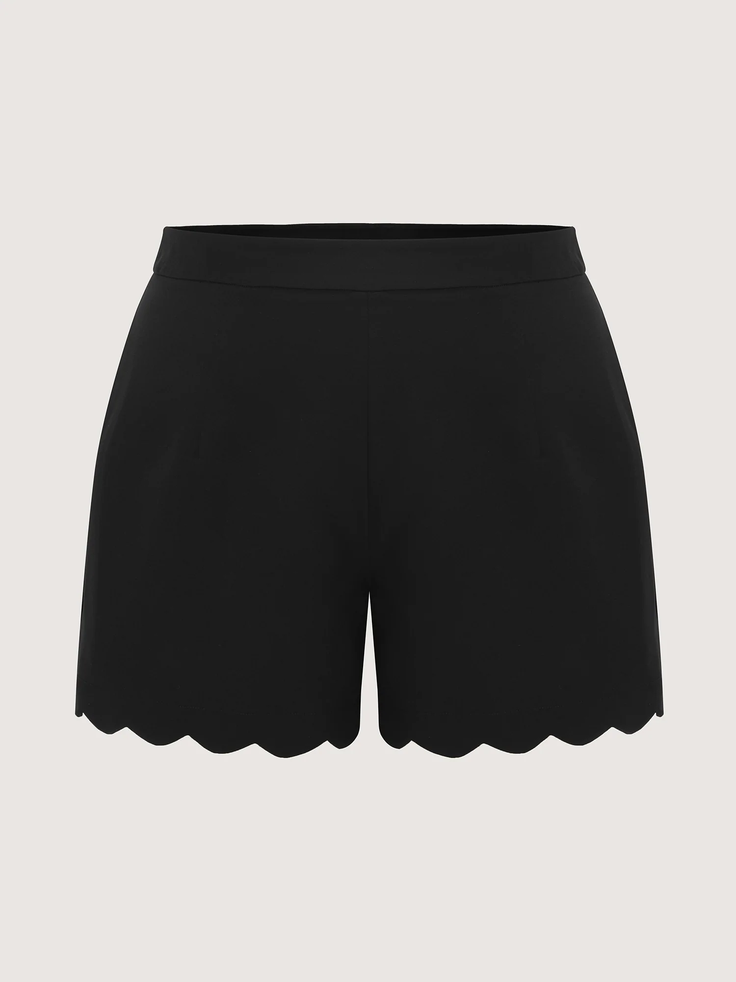 Stretchy Scalloped Hem Shorts - Image 7