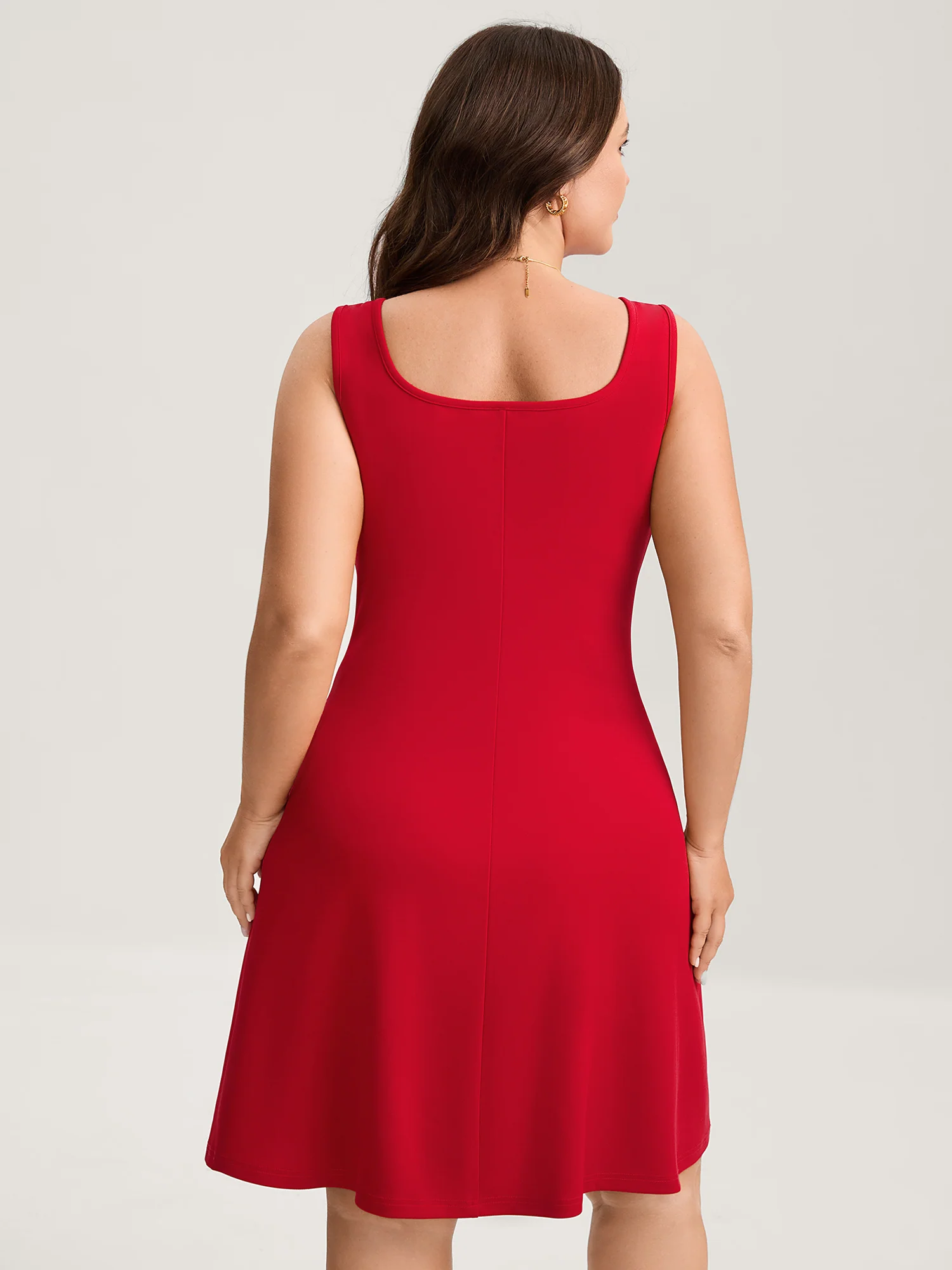 Stretchy Sculpted Side Pockets Mini Dress - Image 4