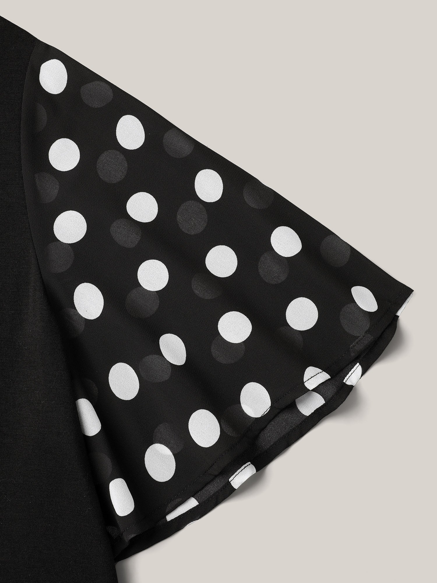 Stretchy Sheer Dot Sleeve Textured T-Shirt - Image 6