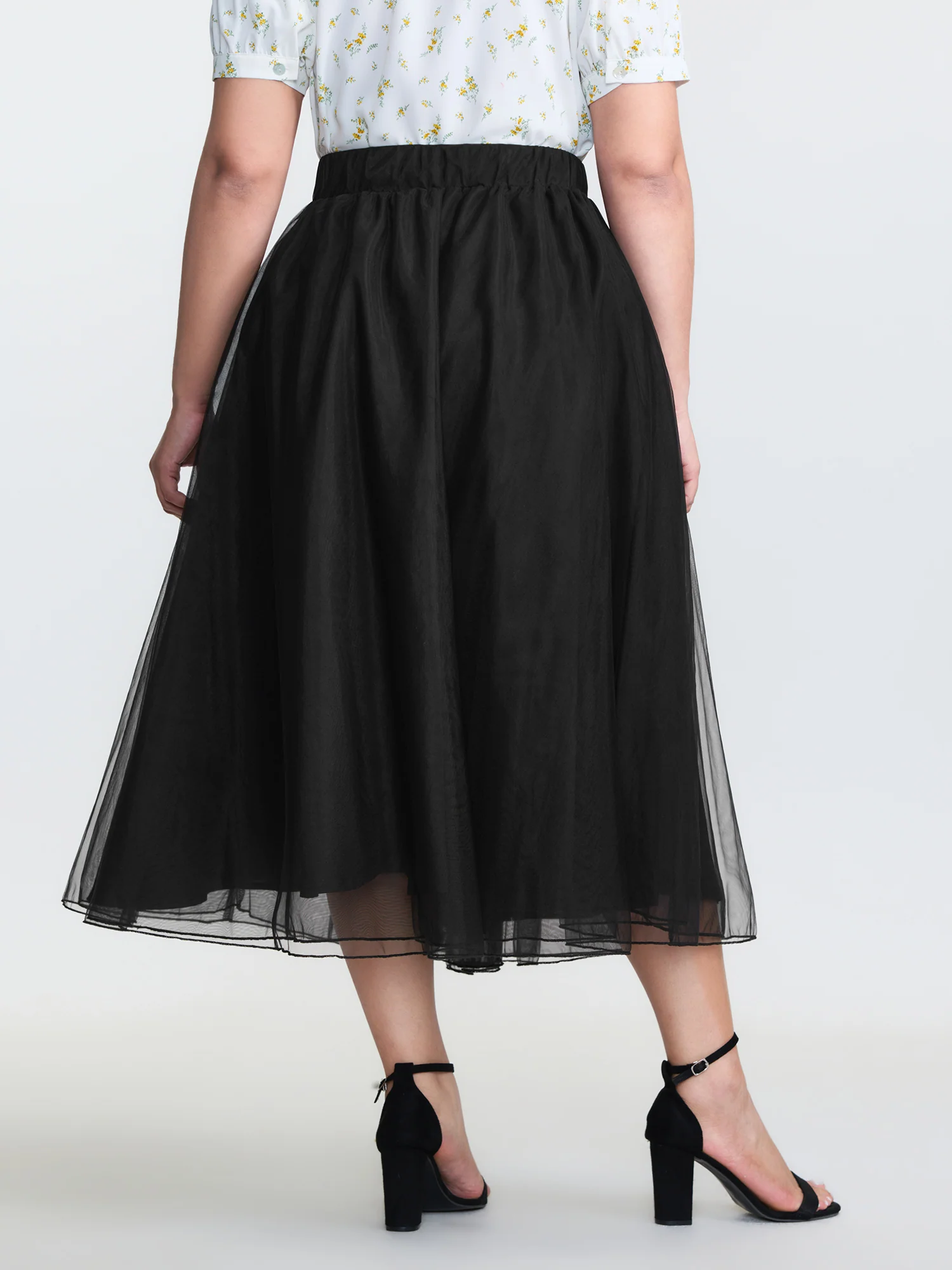 Stretchy Sheer Drawstring Waist Maxi Dress - Image 5