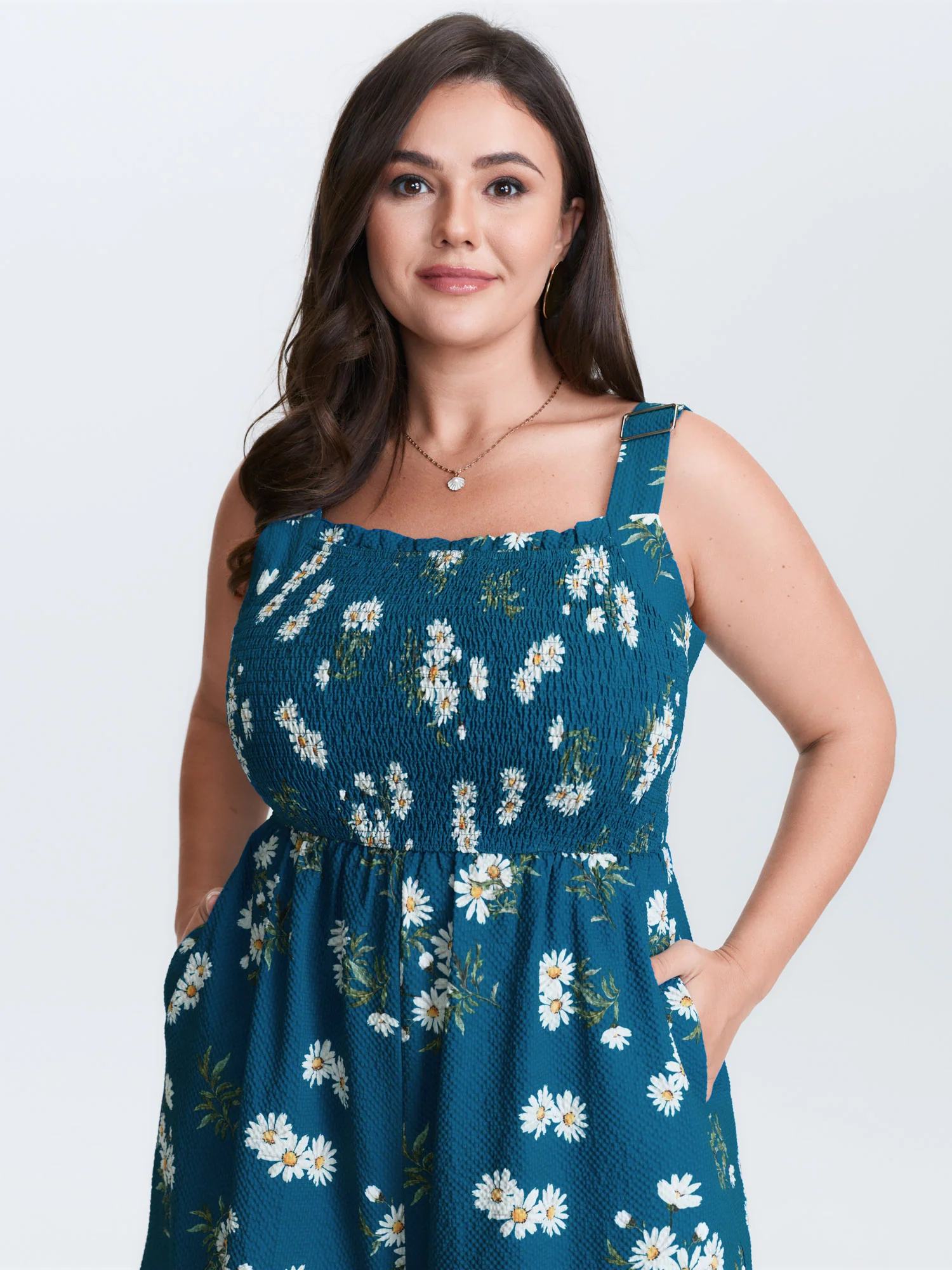 Stretchy Shirred Waist Floral Jumpsuit - Image 2