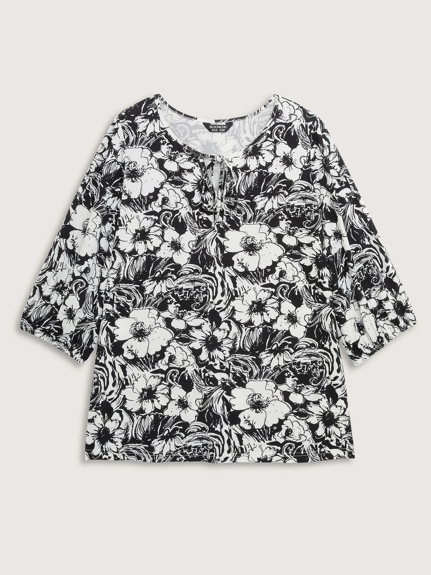 Stretchy Silhouette Flower Knit Top - Image 8